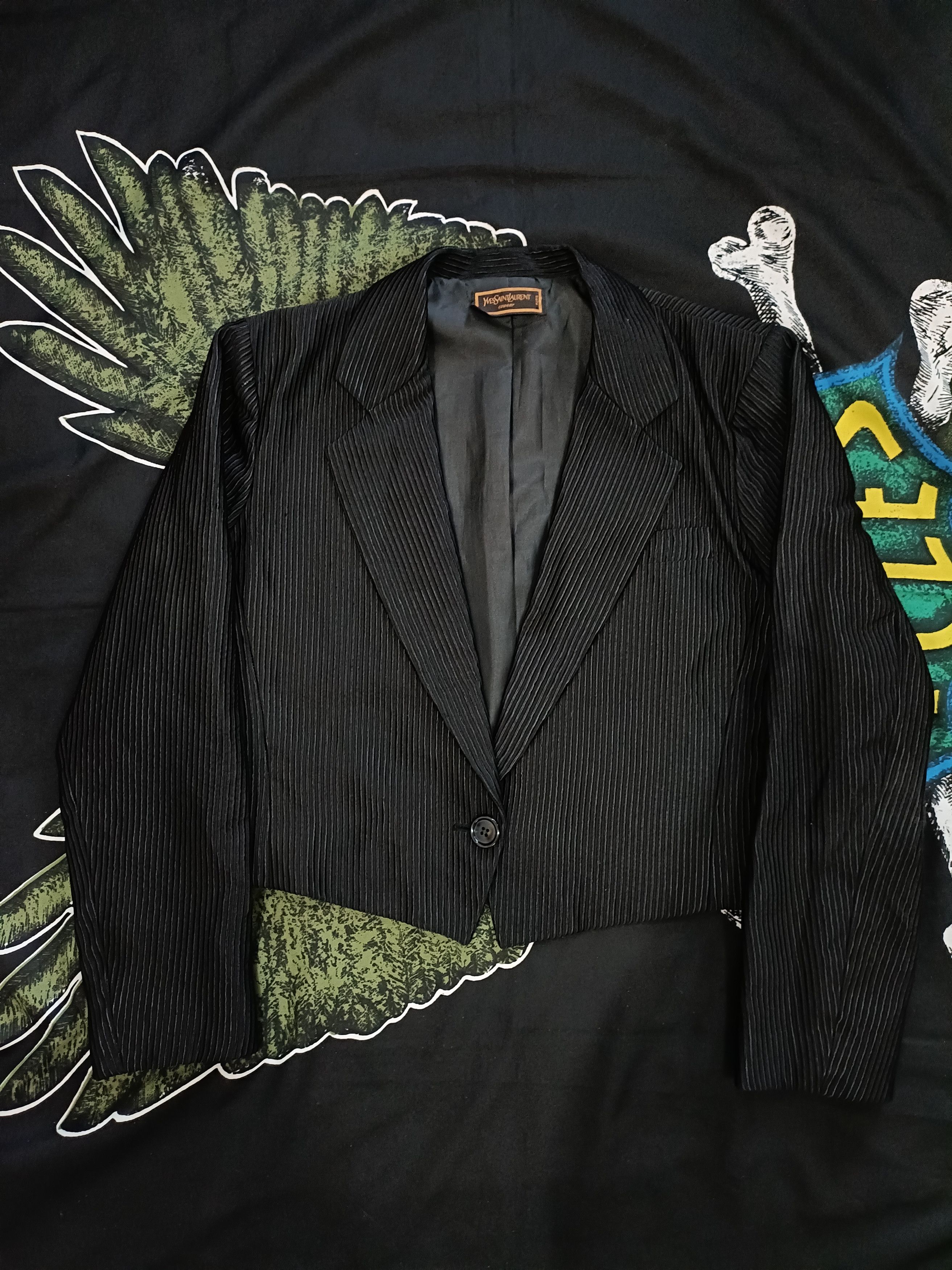 image of Vintage YVES Saint Laurent Blazer 80’S in Black, Women's (Size Medium)
