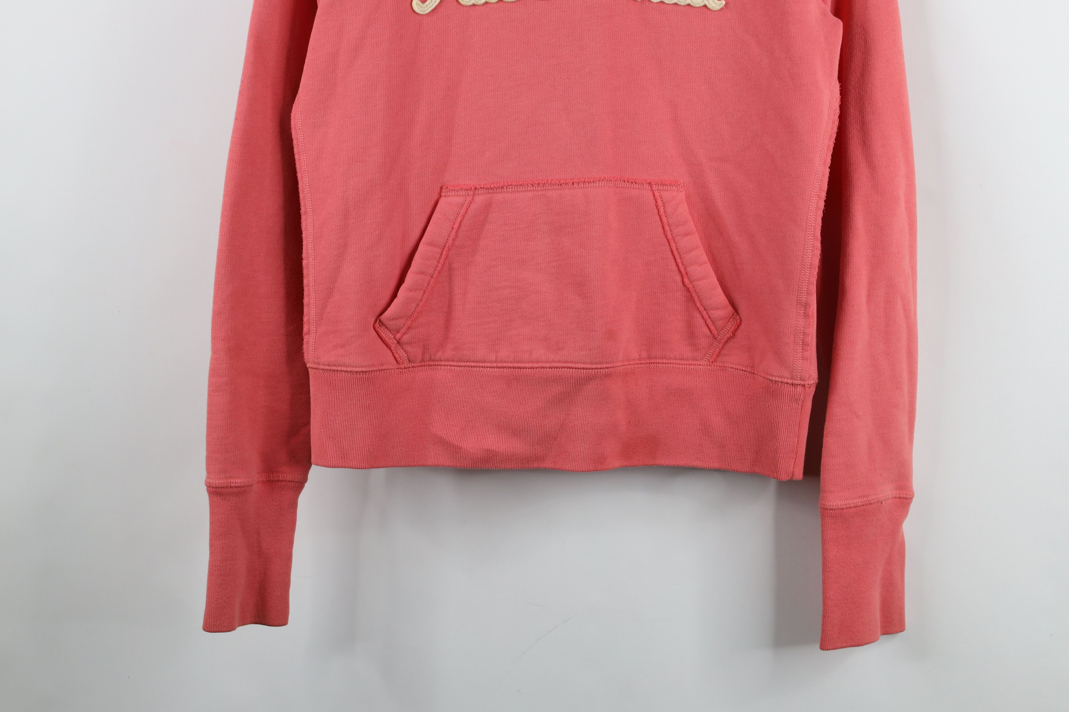 Abercrombie & Fitch × Vintage Vintage 90s Y2k Abercrombie Spell Script Cropped Hoodie Pink Size L / US 10 / IT 46 - 3 Thumbnail