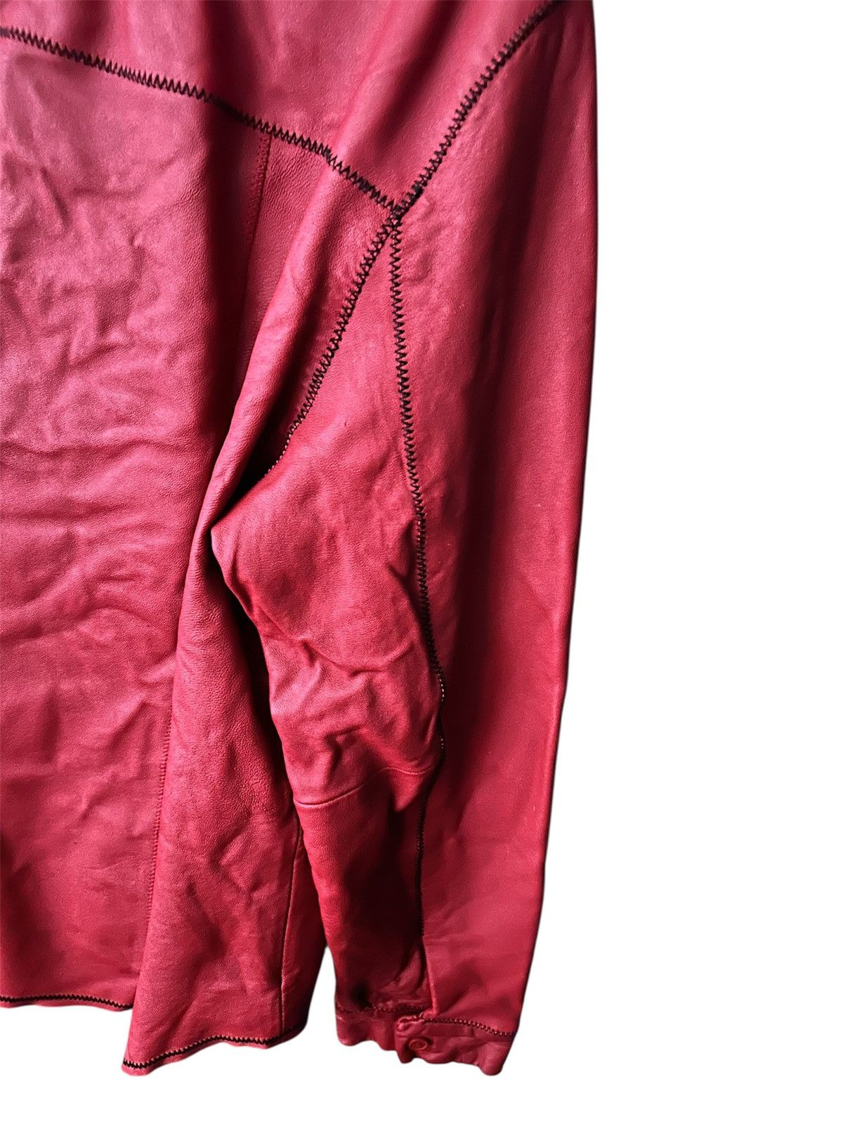 Willi Smith Vintage Willi Smith 100% Lamb Leather Shacket - Brick Red - Size XL / US 12-14 / IT 48-50 - 3 Thumbnail