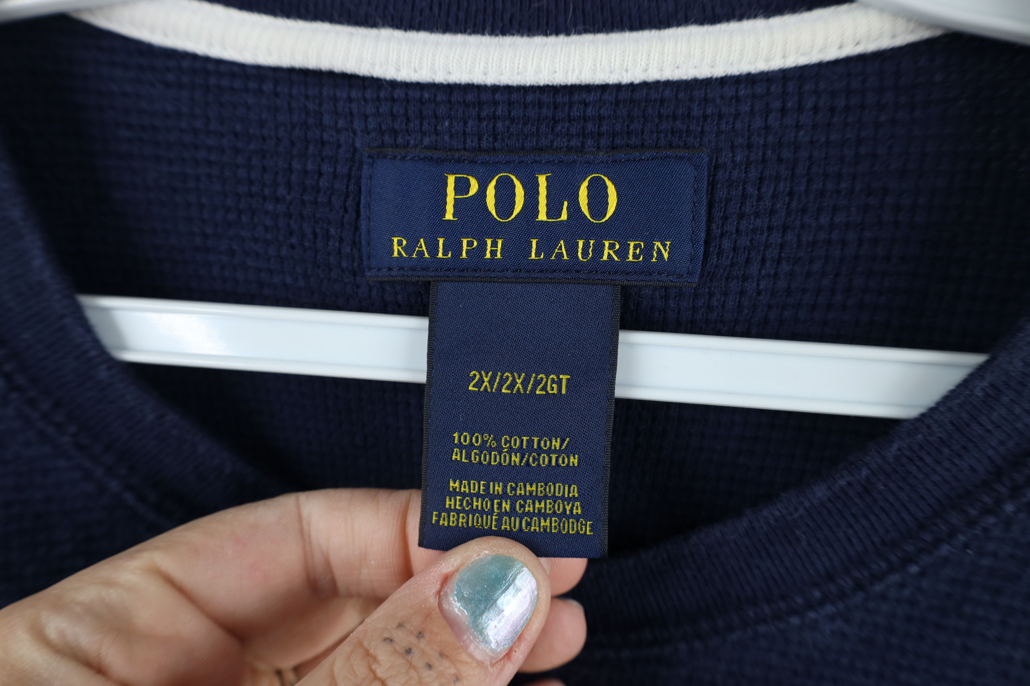 Ralph Lauren Vintage Ralph Lauren Thermal Waffle Knit Long Sleeve T-Shirt Size US XXL / EU 58 / 5 - 6 Thumbnail