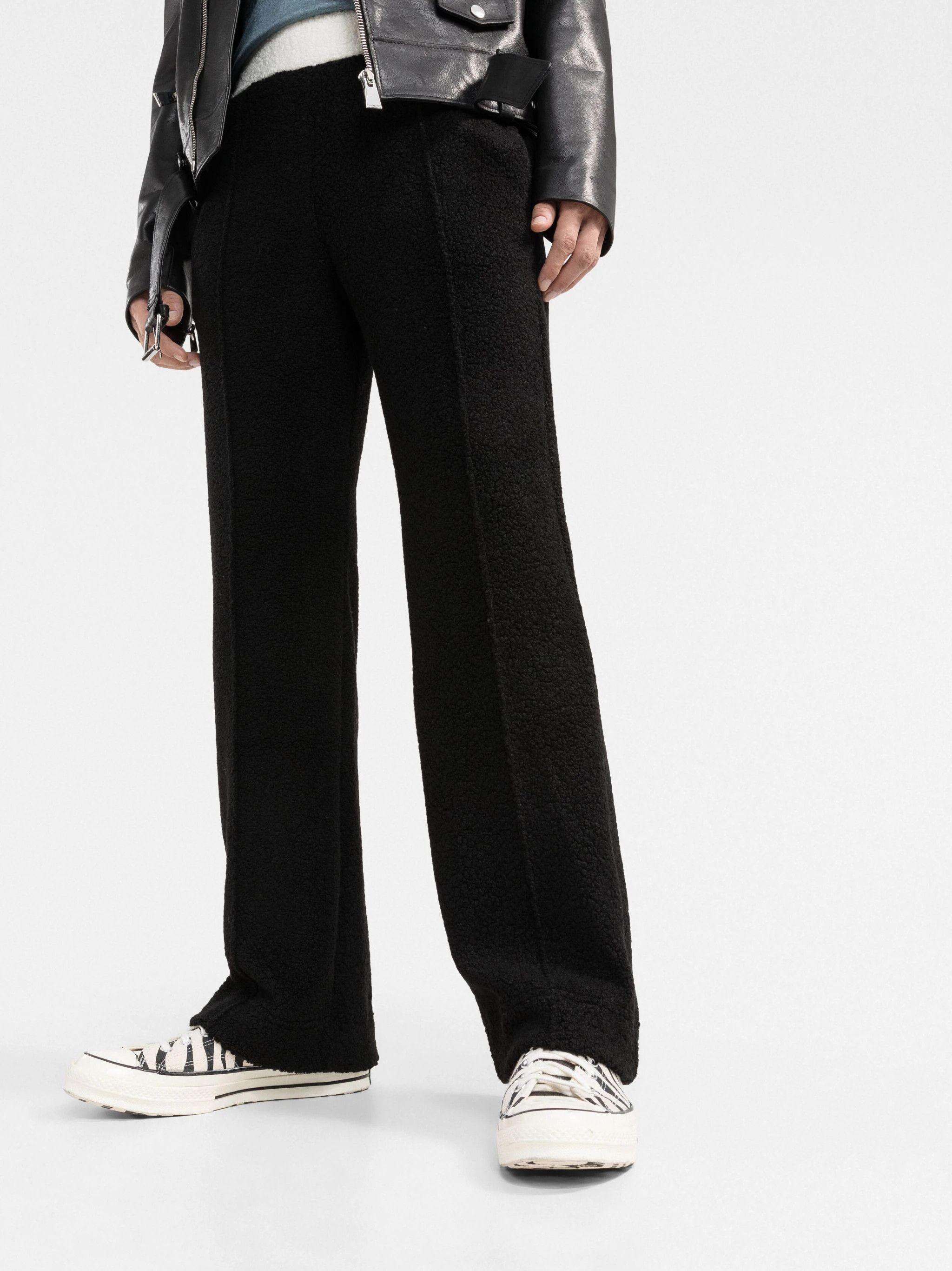 image of Casablanca Two-Tone Pleated Wide-Leg Terry Sweatpants in Black, Men's (Size 32)