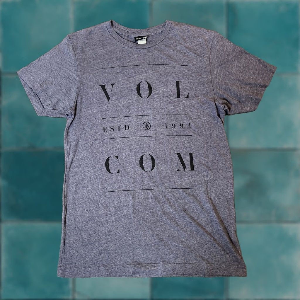 Volcom Volcom Men's Gray Heathered Short Sleeve T-shirt Tee M Graphic Print Crew Neck T-Shirt, Cotton Blend, Regular Fit, Easy Care, Mexico, Men Size US M / EU 48-50 / 2 - 1 Thumbnail