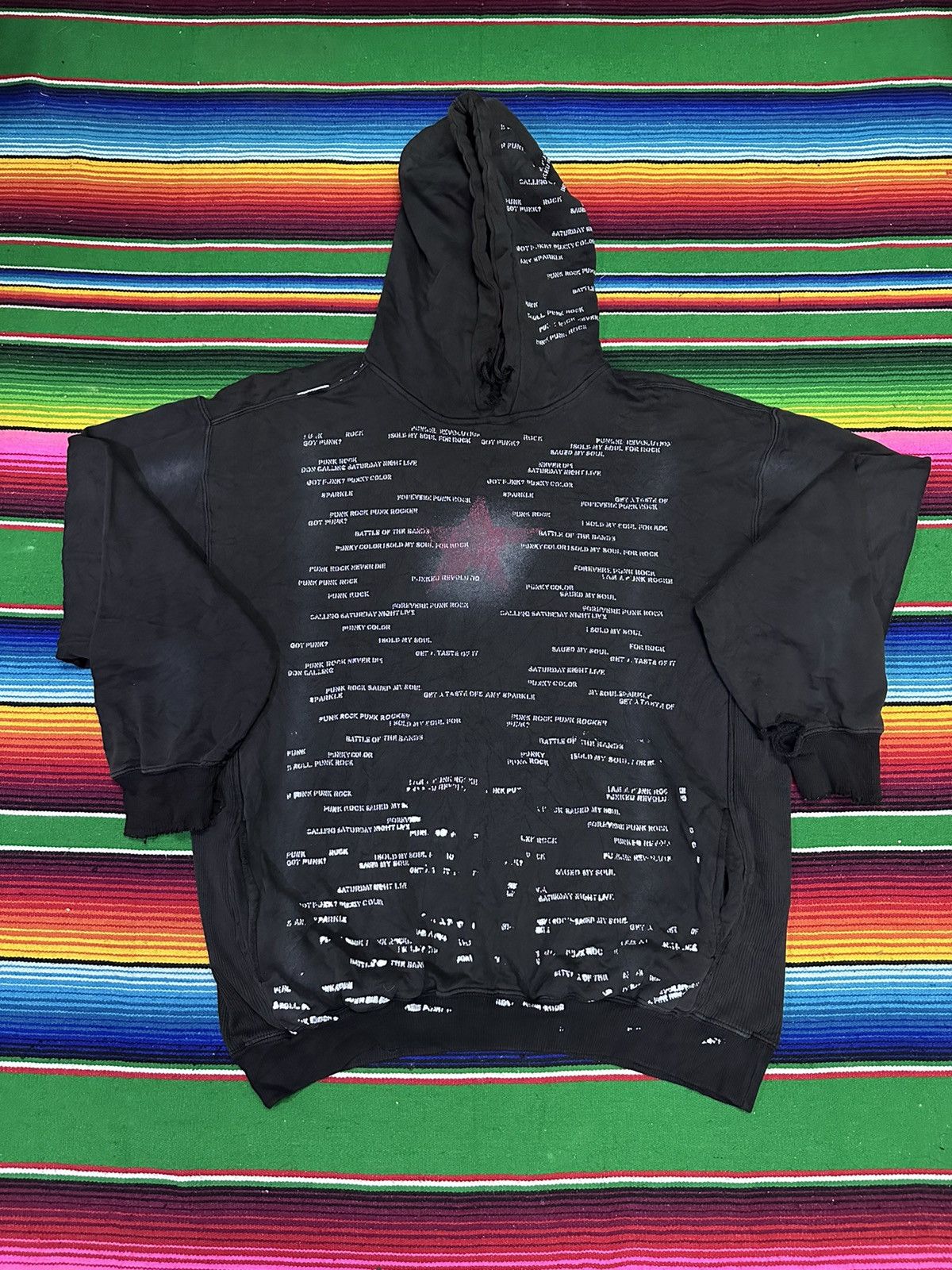 Band Tees 💥Punk Distress Hoodie💥 Distress Hoodie Punk Ovp💥 Size US XL / EU 56 / 4 - 5 Thumbnail