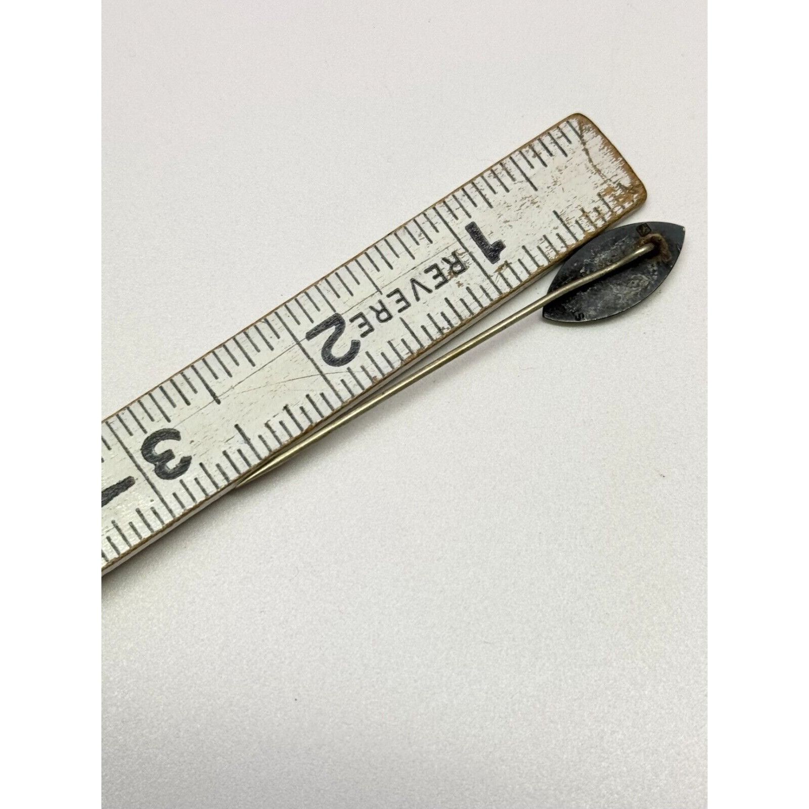 Vintage Antique Estate White Guilloche Enamel Stick Pin Size ONE SIZE - 5 Thumbnail
