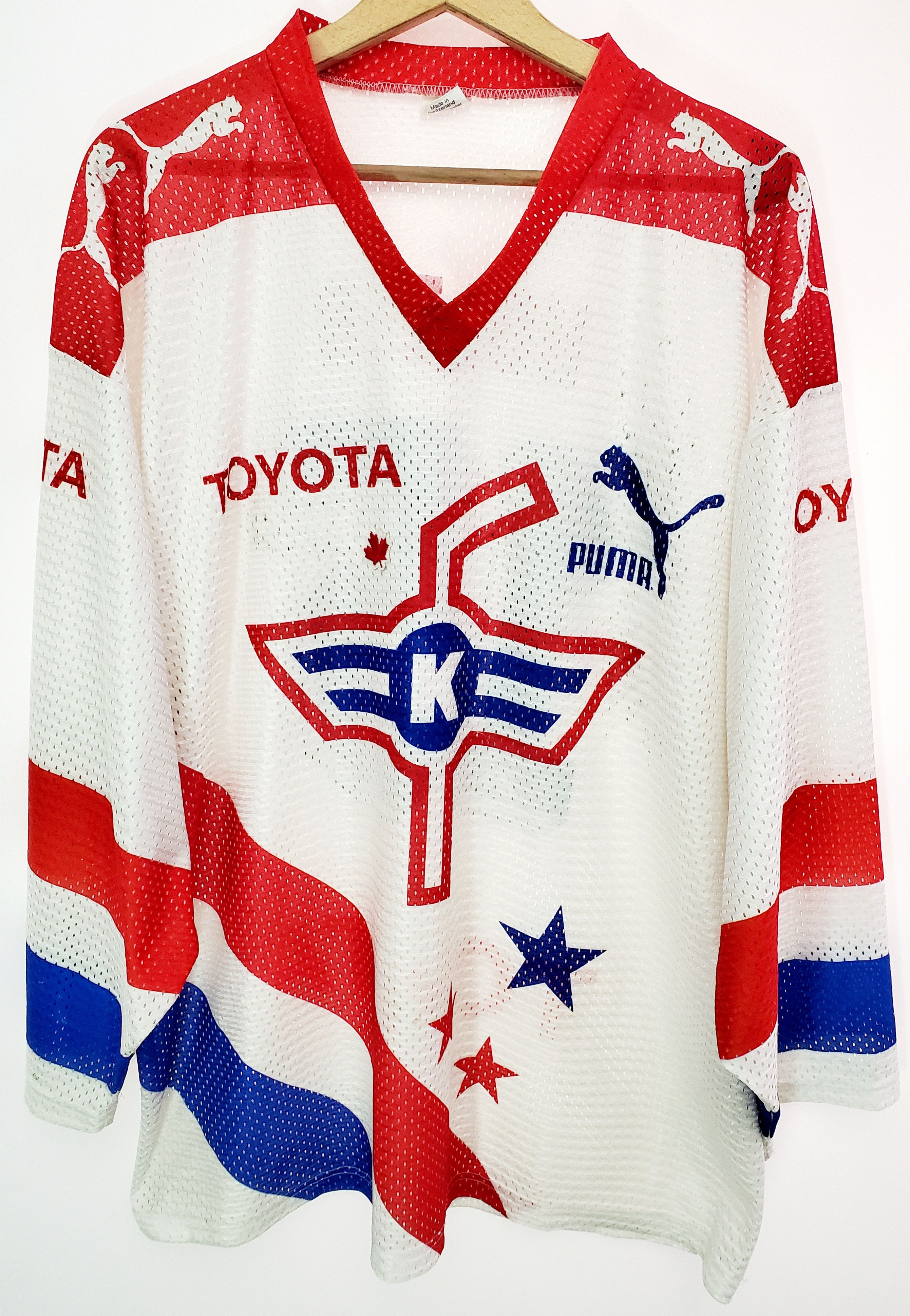 Vintage Hockey jersey EHC Kloten - HOLZER #15 jersey Xl