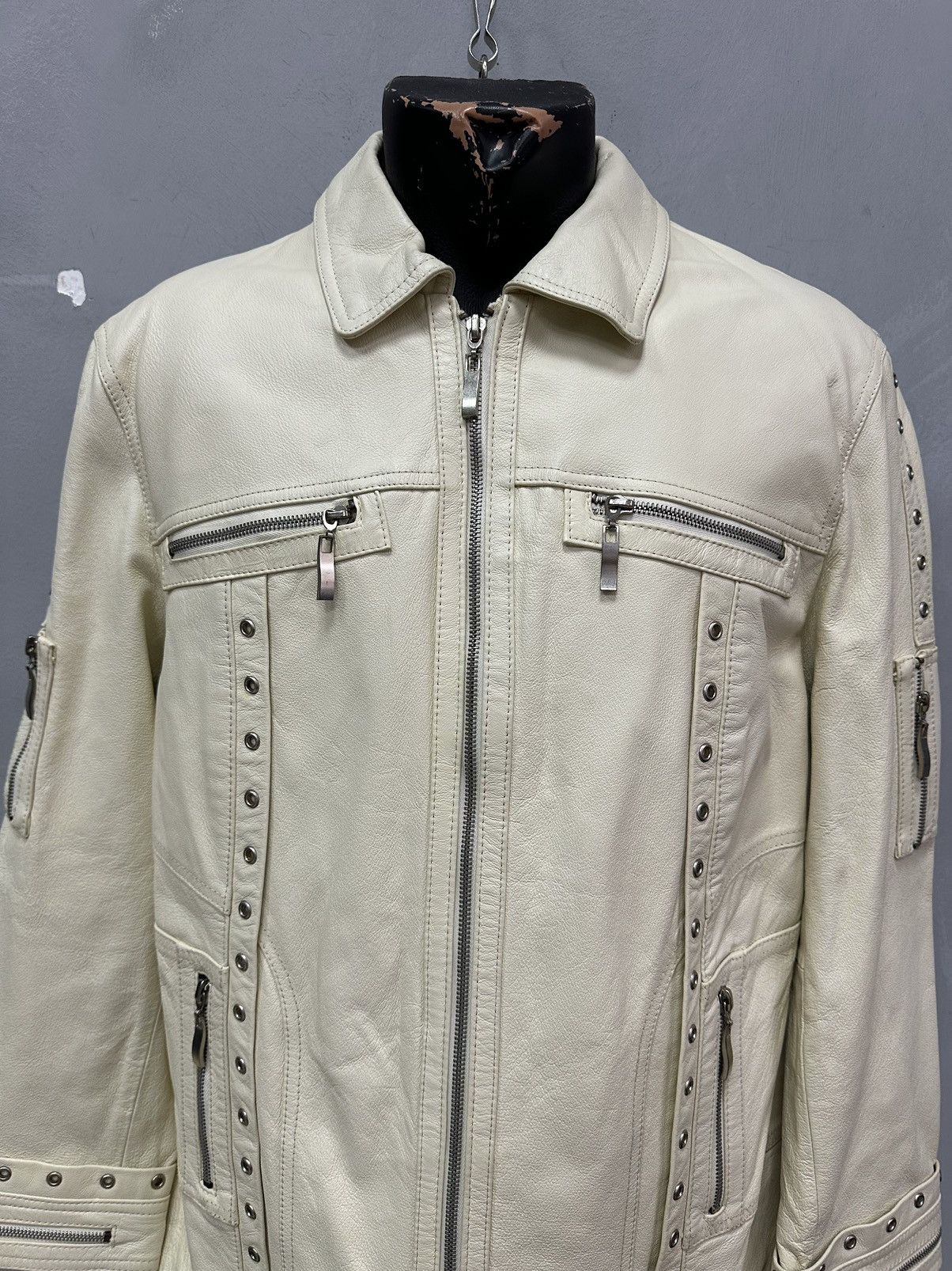 Junya Watanabe Vintage Leather Jacket Distressed Metal Zip Avant Garde JPG Size US L / EU 52-54 / 3 - 2 Thumbnail
