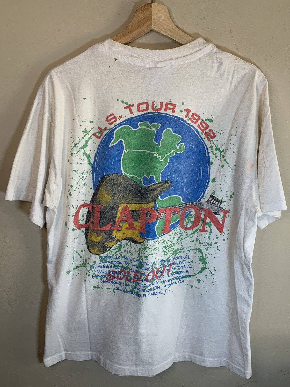 Band Tees × Vintage RARE* Vintage 1992 Eric Clapton USA Tour Single Stitch Shirt Size US L / EU 52-54 / 3 - 2 Thumbnail