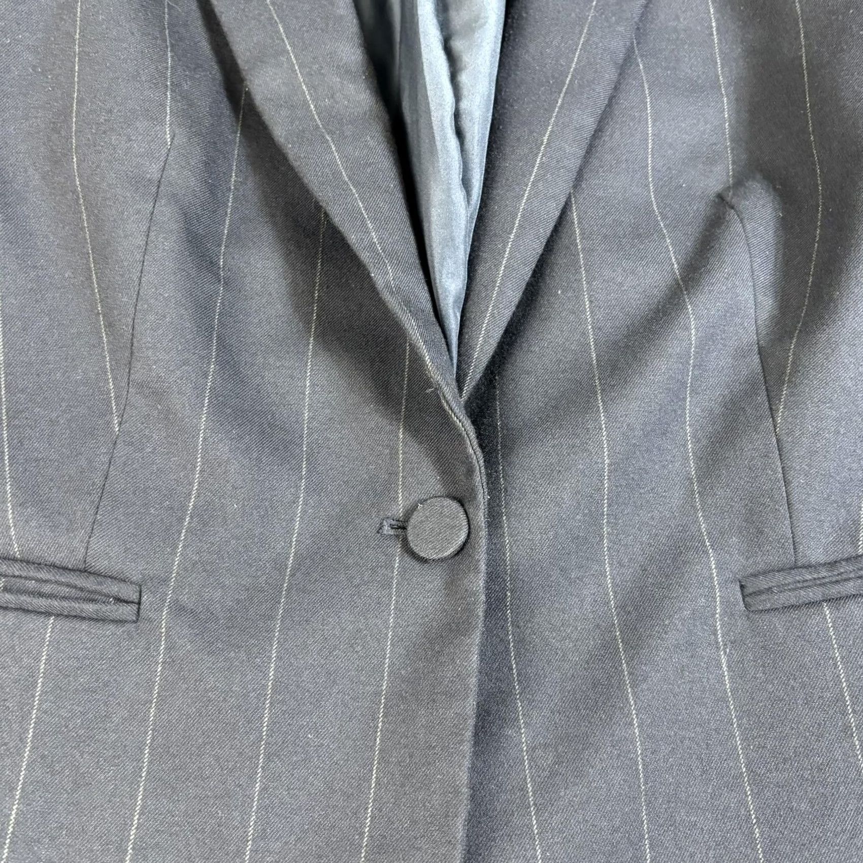 J.Crew J.Crew Blazer Women 16 Blue Pinstripe One Button Jacket Career Heritage Office Shirt Size XXL / US 16-18 / IT 52-54 - 7 Thumbnail