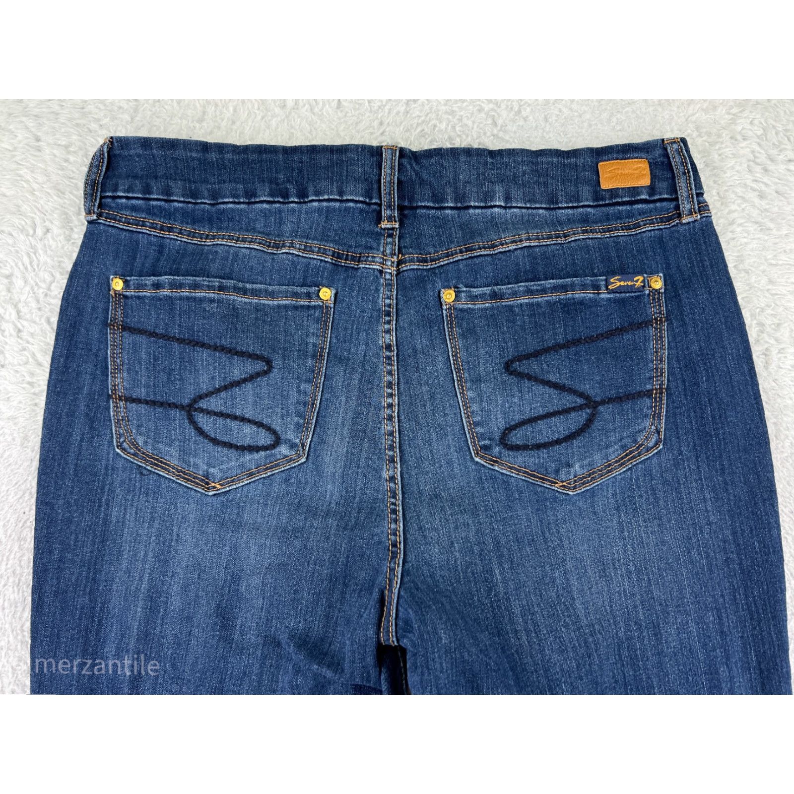 7 For All Mankind 7 For All Mankind Jeans Womens 16 Blue High Rise Skinny Embroidered Cotton Blend Size 38" / US 16 / IT 52 - 3 Thumbnail
