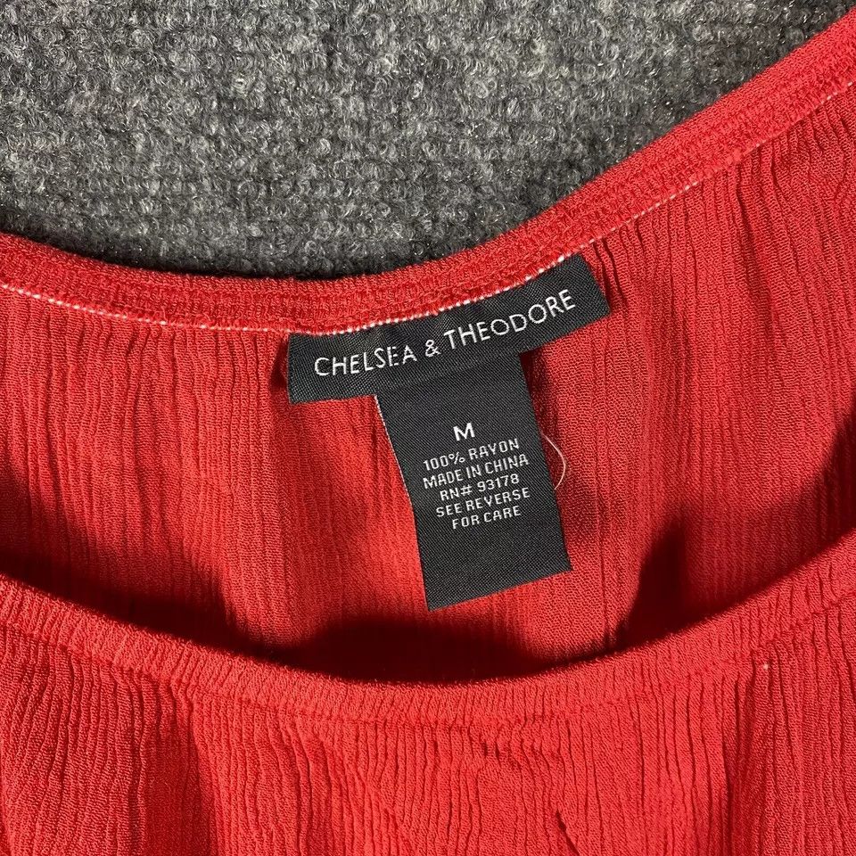 Other Chelsea & Theodore Blouse Women's Medium 100% Rayon Adults M Size M / US 6-8 / IT 42-44 - 3 Thumbnail