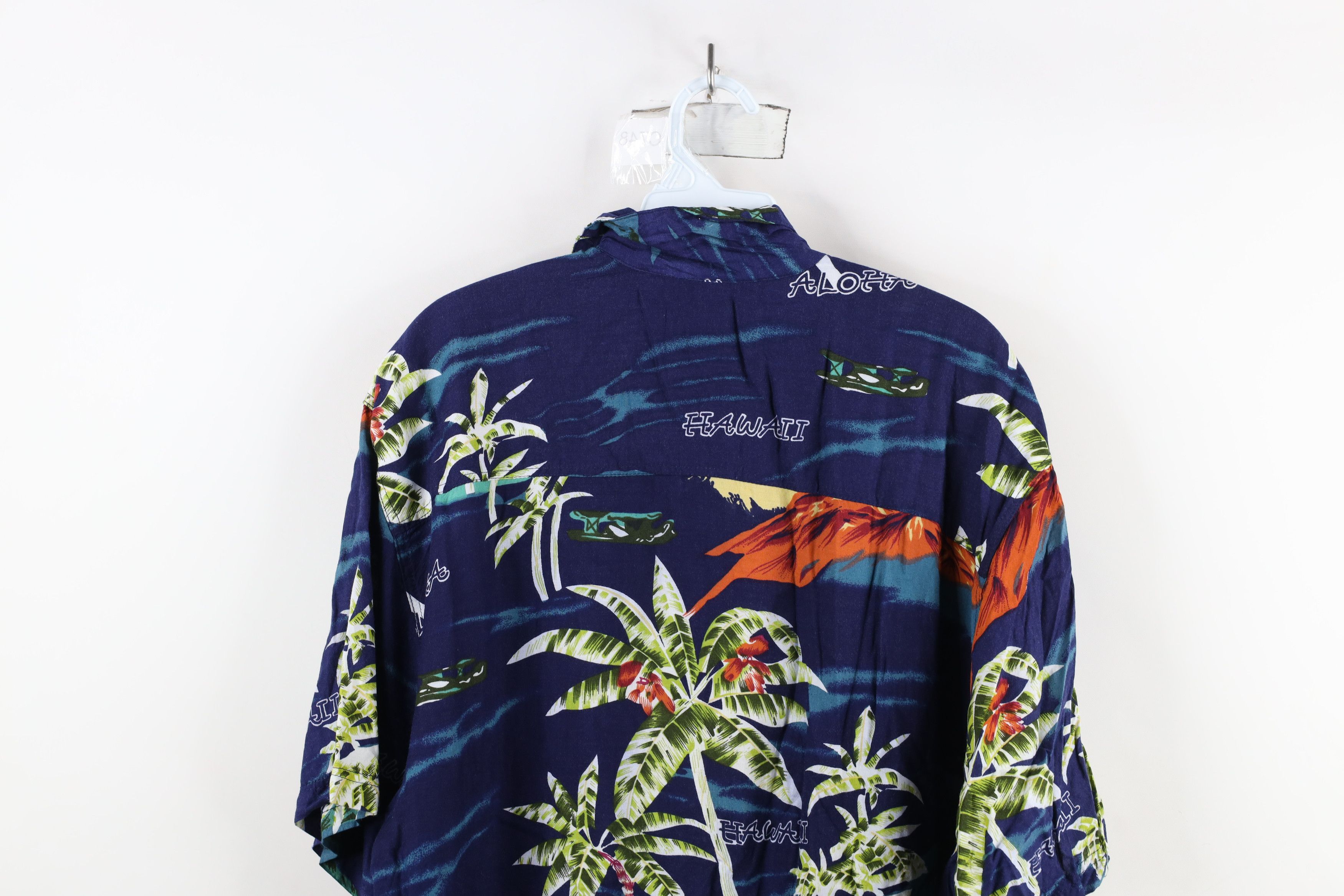 Vintage Vintage 90s Streetwear Rayon Hawaiian Airplane Button Shirt Size US L / EU 52-54 / 3 - 8 Thumbnail