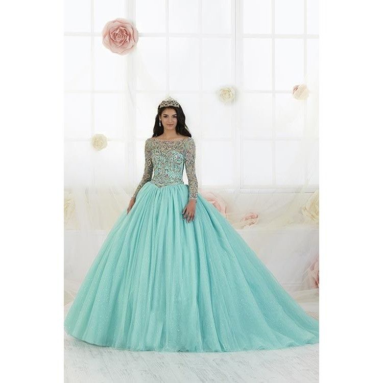 Other Enchanting Beaded Long-Sleeved Ballgown by House of Wu - Tul Size L / US 10 / IT 46 - 5 Thumbnail