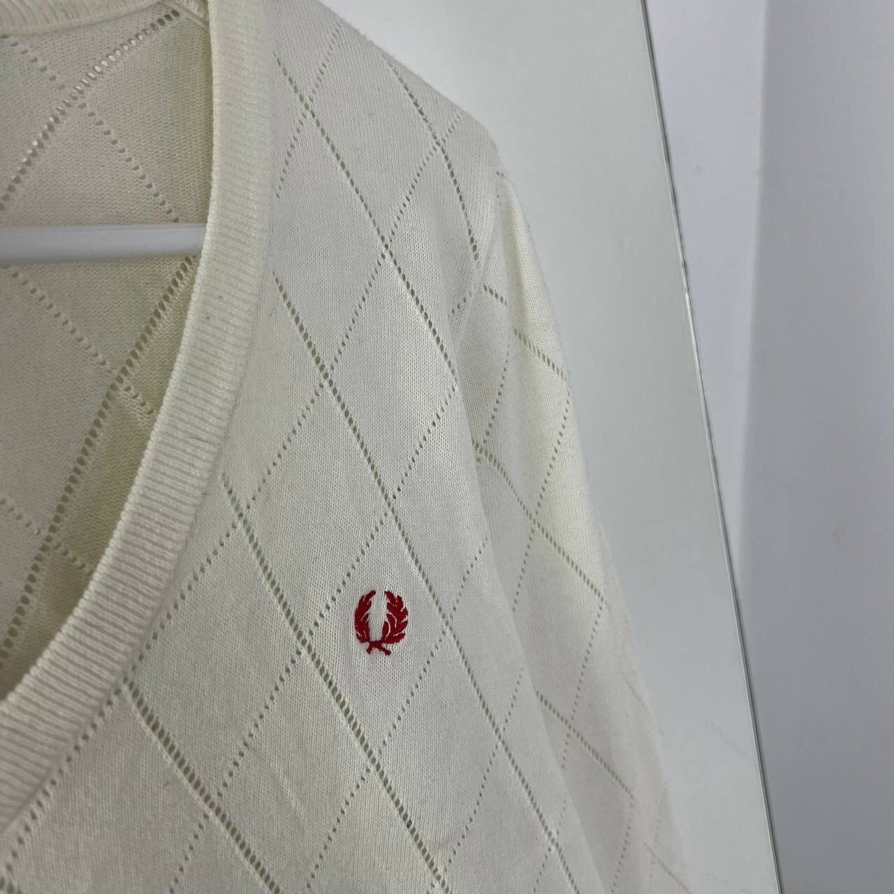 Fred Perry Fred Perry Sweater Vneck Mini Logo Y2K Size XL / US 12-14 / IT 48-50 - 3 Thumbnail