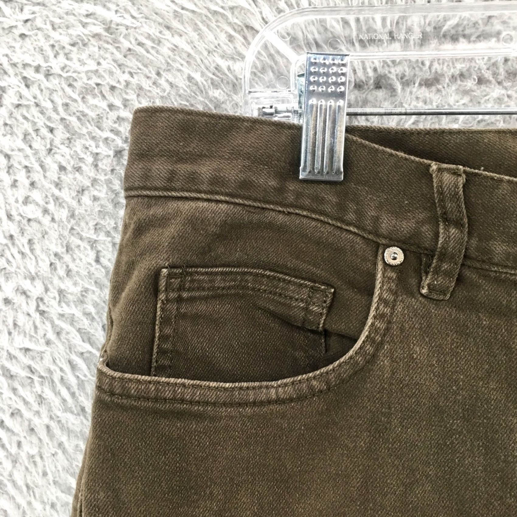 H&M H&M Skinny Fit Jeans Womens 32 Brown Zip Fly 5-Pocket Design Inseam 30.5 In. 32x30.5 Regular Rise Mid Cotton Blend Solid Decade Modern Vintage No Size 24" / US 00 / IT 34 - 3 Thumbnail