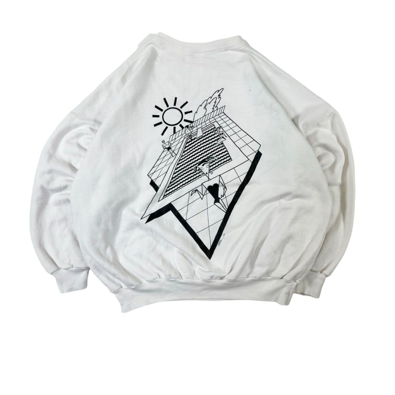 Vintage Vintage 80s Sunnyside Pool Big Print Graphic Sweater Size US L / EU 52-54 / 3 - 4 Thumbnail