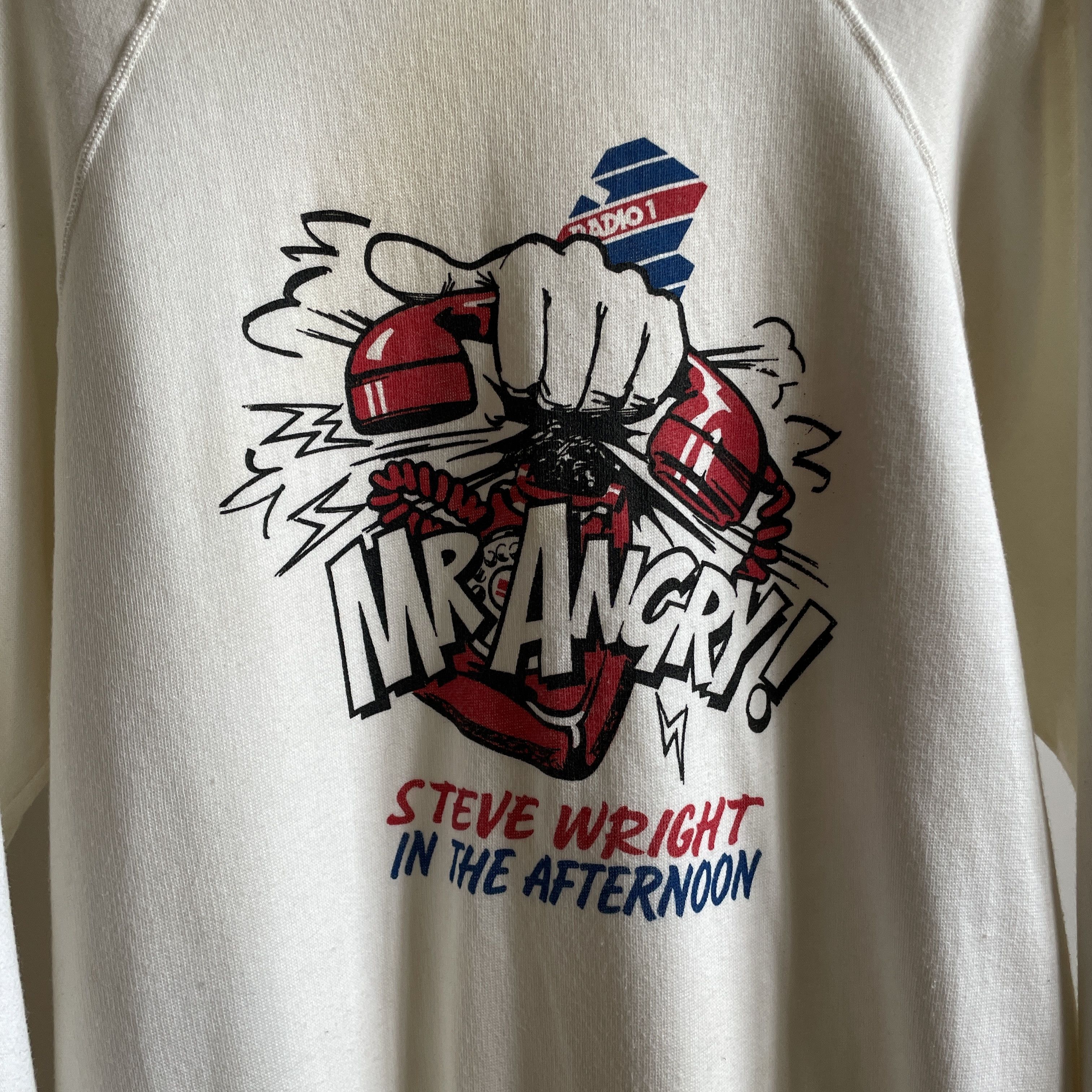 Band Tees Steve Wright In The Afternoon Mr.Angry VNTG 80's Sweatshirt Size US L / EU 52-54 / 3 - 4 Thumbnail