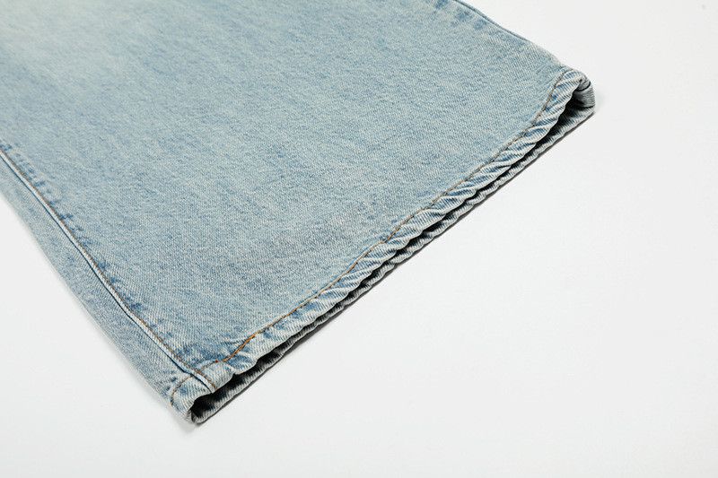 Jean American retro light blue men's loose cleanfit curved jeans Size US 32 / EU 48 - 6 Thumbnail