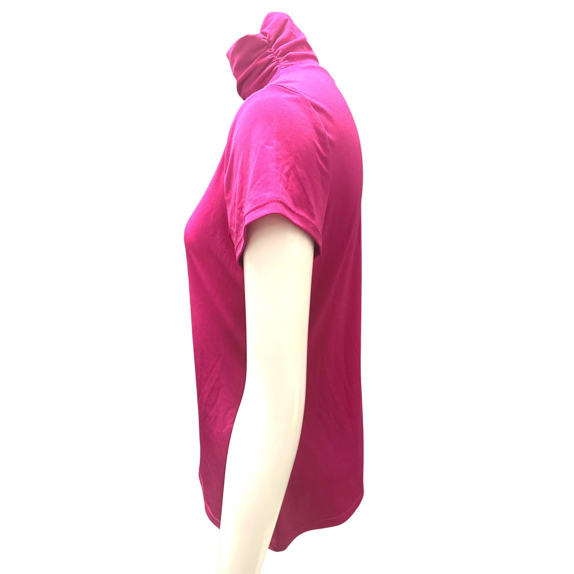 Alfani Alfani Petites PS Fuchsia Pink Mock Turtleneck Stretch Short Size S / US 4 / IT 40 - 6 Thumbnail