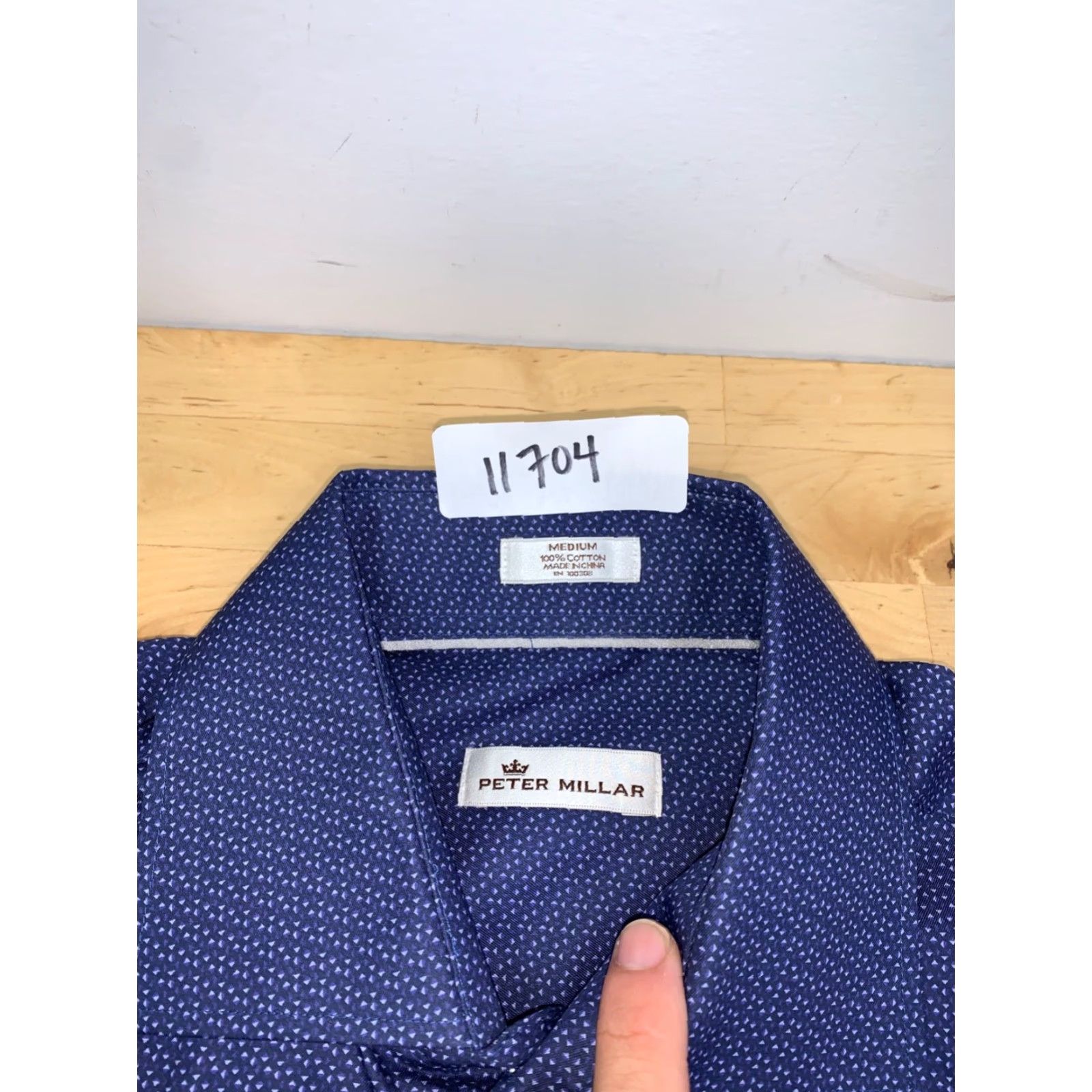 Peter Millar Peter Millar Button-Up Shirt Mens M Blue Casual Long Sleeve Button-Up, Regular Fit, Cotton, All Seasons, Breathable, Easy Care, Classic Theme Size US M / EU 48-50 / 2 - 2 Thumbnail