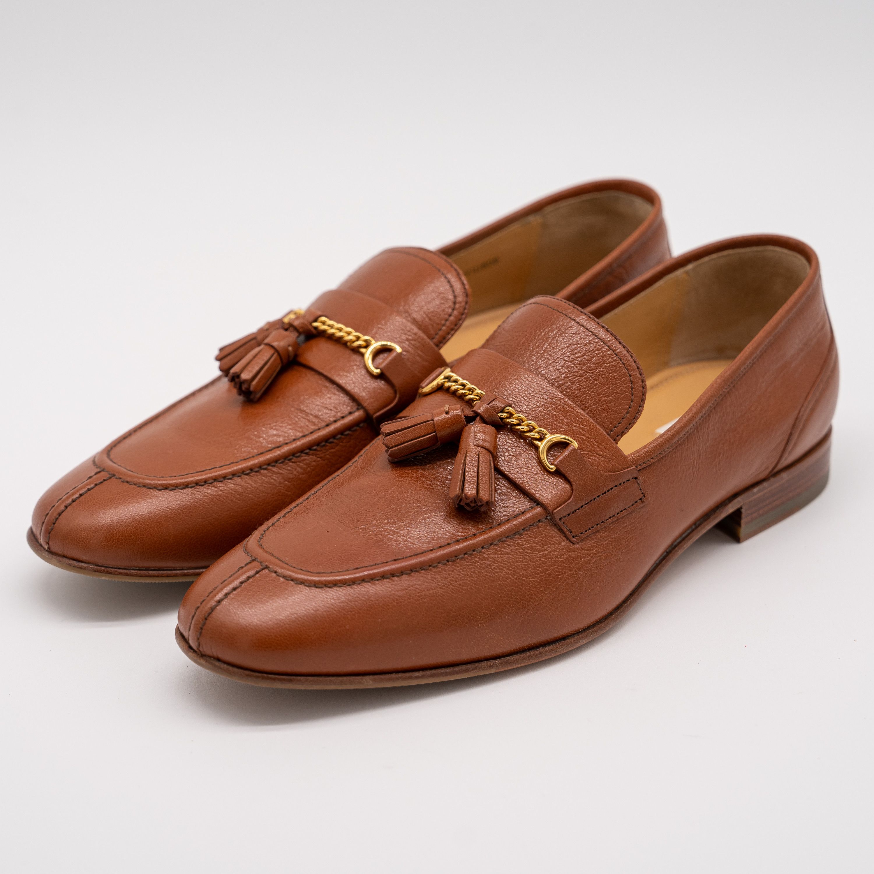 Bally Satolas Brown Leather Wingtip Tassel Loafer Dress Shoes Men Sz 10M US/43EU Bally Bally Satolas Brown Leather Wingtip Tassel Loafer  main image 4