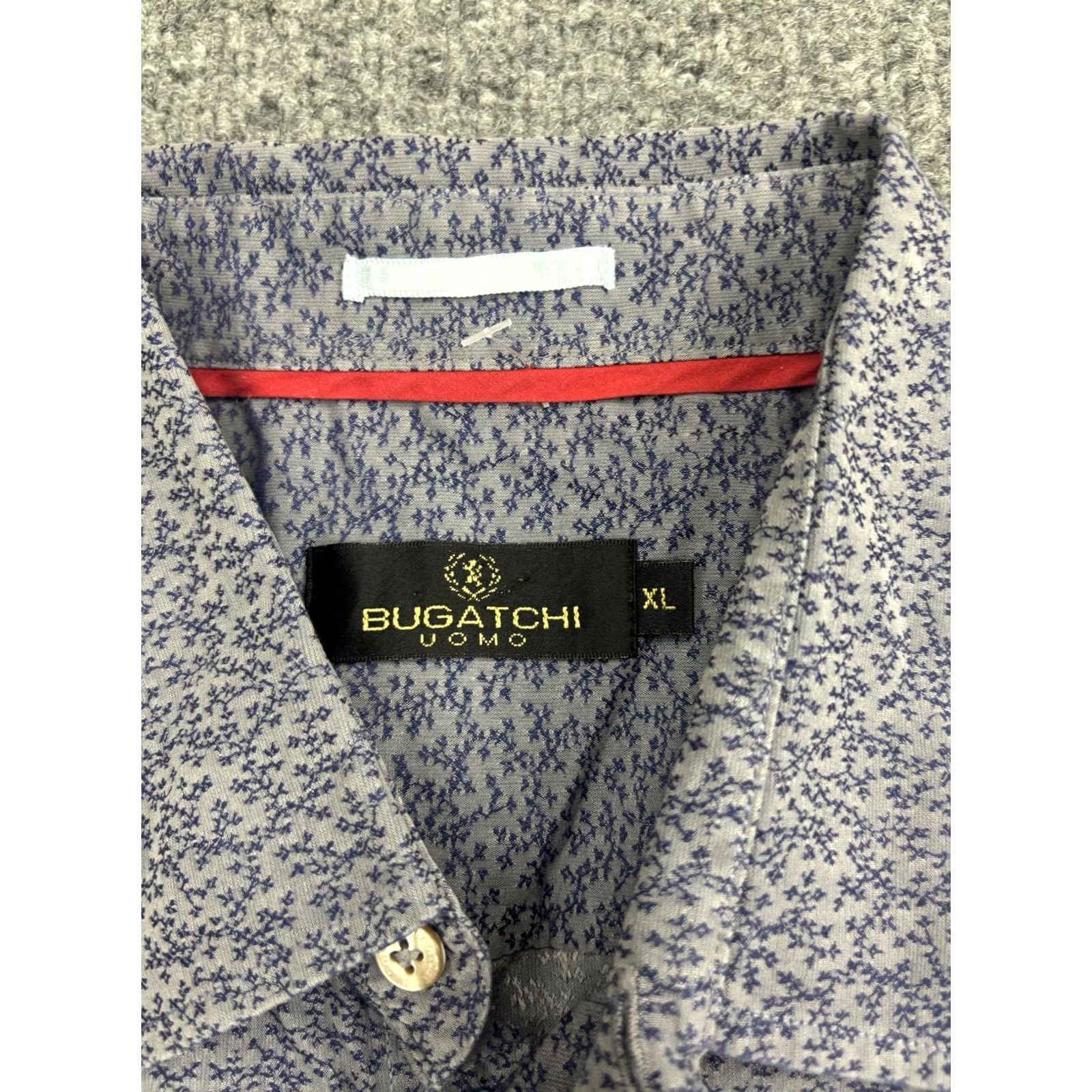 BUGATCHI Bugatchi ShirtMens XL Gray Floral Long Sleeve Button Front Cotton Casual Size US XL / EU 56 / 4 - 2 Thumbnail