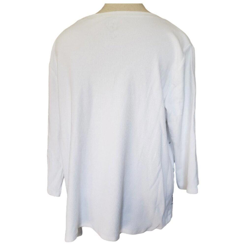 Chicos CT635 Chico's Zenergy White & black Ribbed T-shirt S Size S / US 4 / IT 40 - 4 Thumbnail