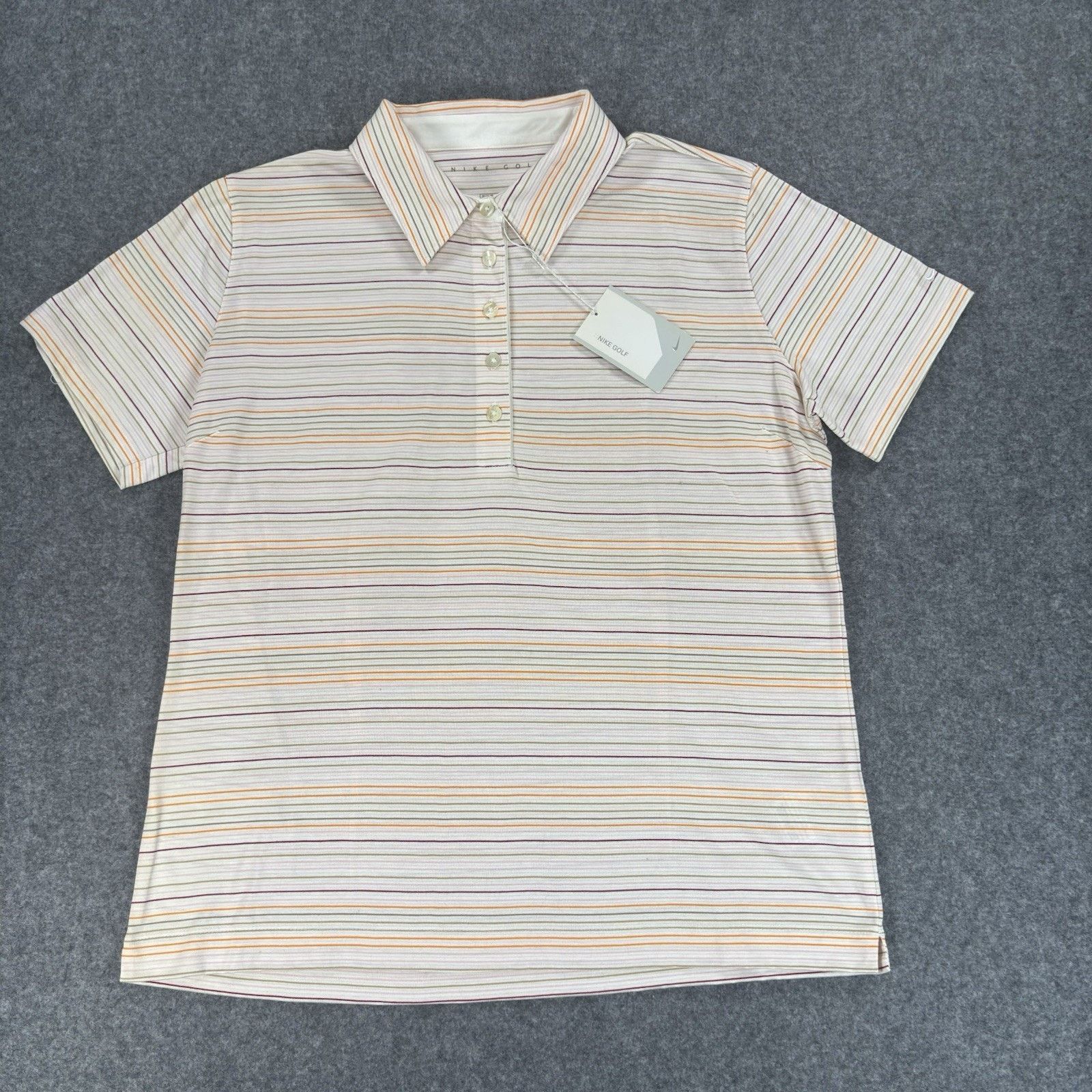 Nike Nike Golf Women's Striped Polo Shirt Sz. XL White Pink Size XL / US 12-14 / IT 48-50 - 1 Thumbnail