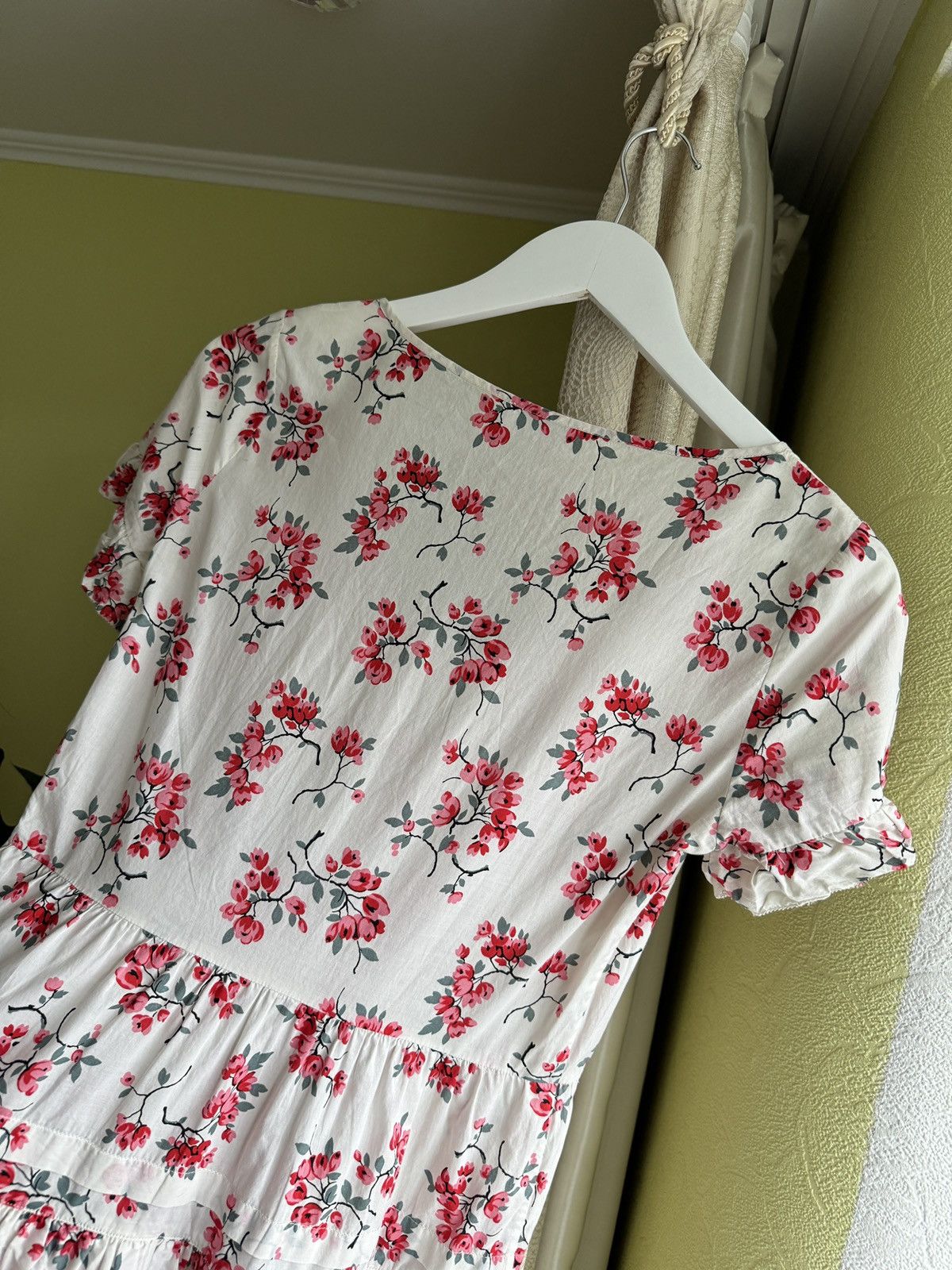 RED Valentino RED Valentino Cotton Floral Dress Cherry Blossoms Print Size S / US 4 / IT 40 - 14 Thumbnail