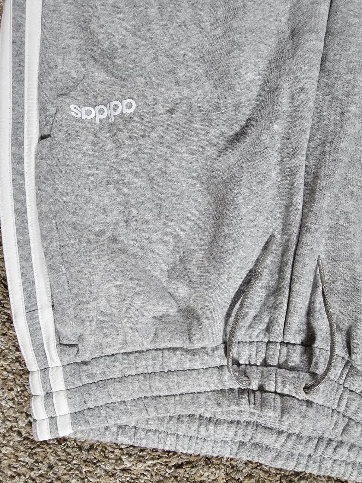 Adidas Adidas Womens Small Gray White Stripe Sweatpants Drawstring Size 28" / US 6 / IT 42 - 2 Thumbnail