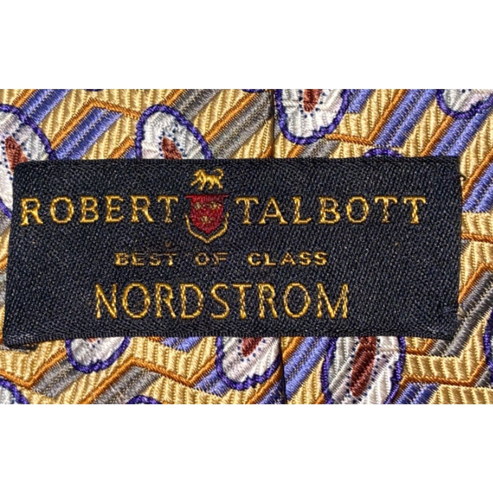 Robert Talbott Nordstrom Robert Talbott Silk Tie 57 Inches Yellow/Gray Multi-Color Tie Men Classic 57 in. Size ONE SIZE - 6 Thumbnail