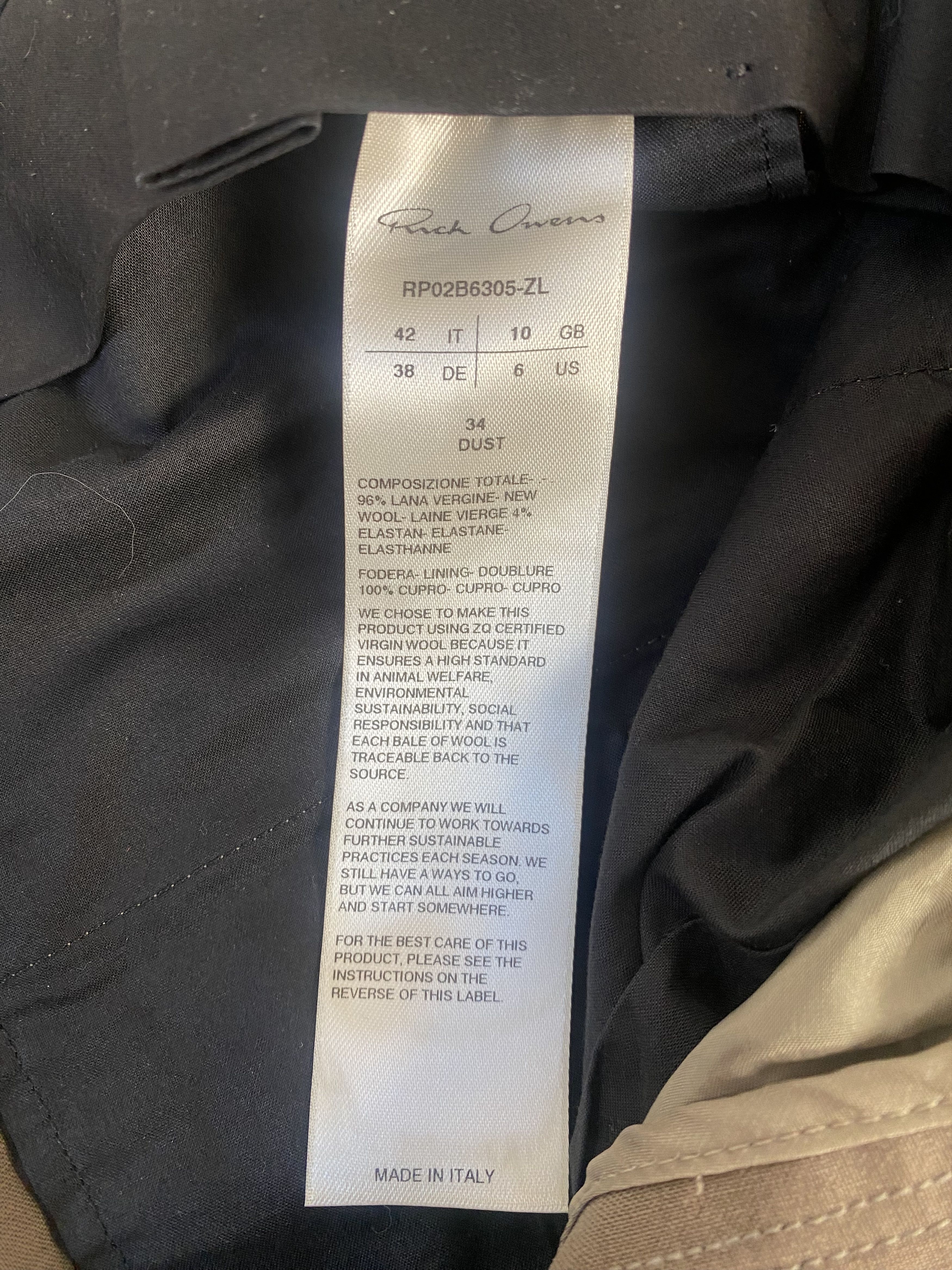 Rick Owens Astaires Cropped Woven Pants Dust Color Size US 30 / EU 46 - 8 Thumbnail