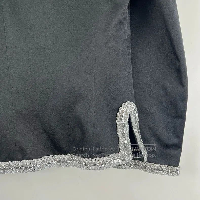 Chanel Chanel Black Silver Satin Coat. Size US XS / EU 42 / 0 - 8 Thumbnail