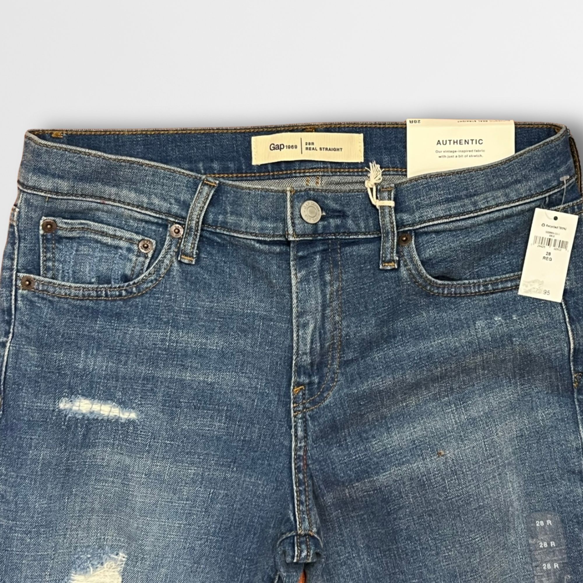 Gap NEW GAP Women’s 1969 Real Straight Jeans Size 26R Blue Denim Size 26" / US 2 / IT 38 - 4 Thumbnail