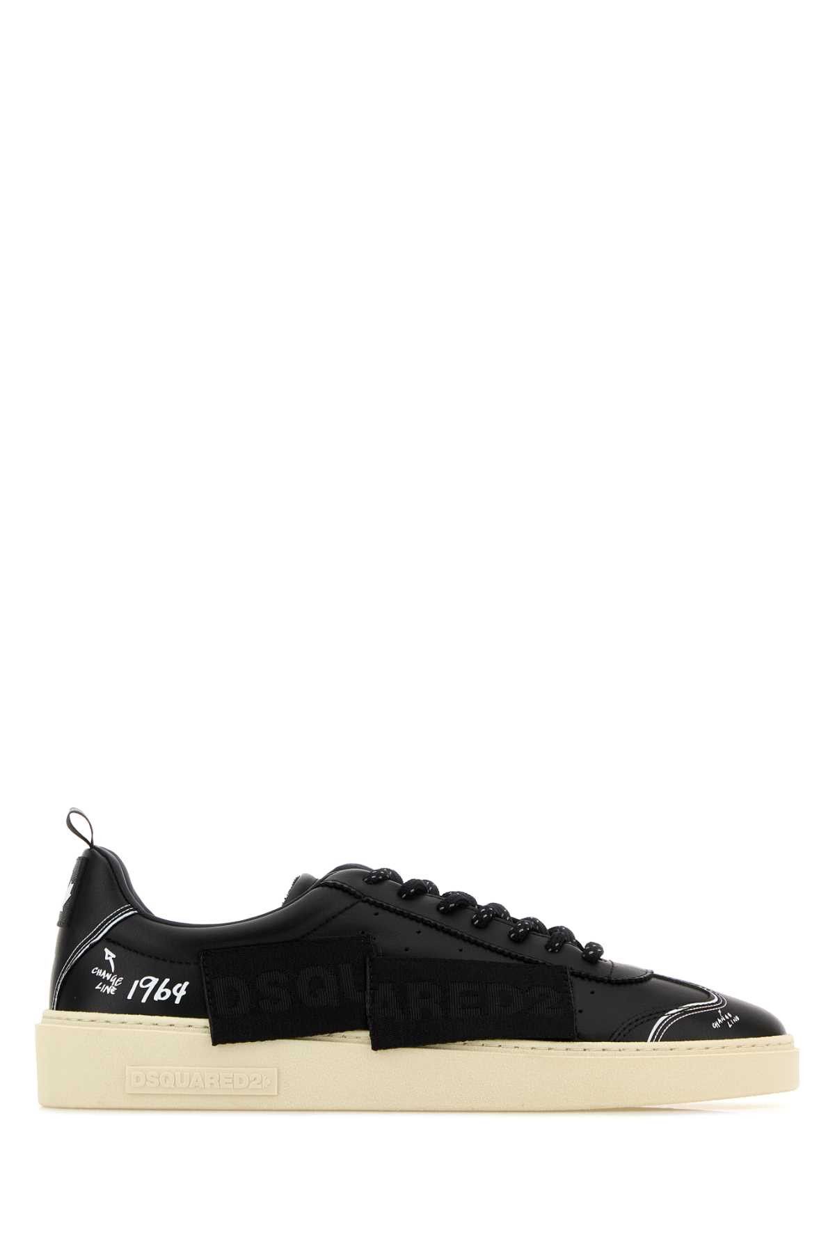 Dsquared2 Black Leather Rider Sneakers Size US 9 / EU 42 - 1 Thumbnail