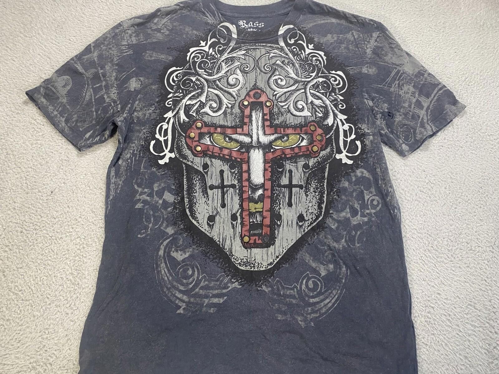 Russell Athletic Rass Gothic Shirt Men Medium Black Pima Affliction Distress Size US M / EU 48-50 / 2 - 1 Thumbnail
