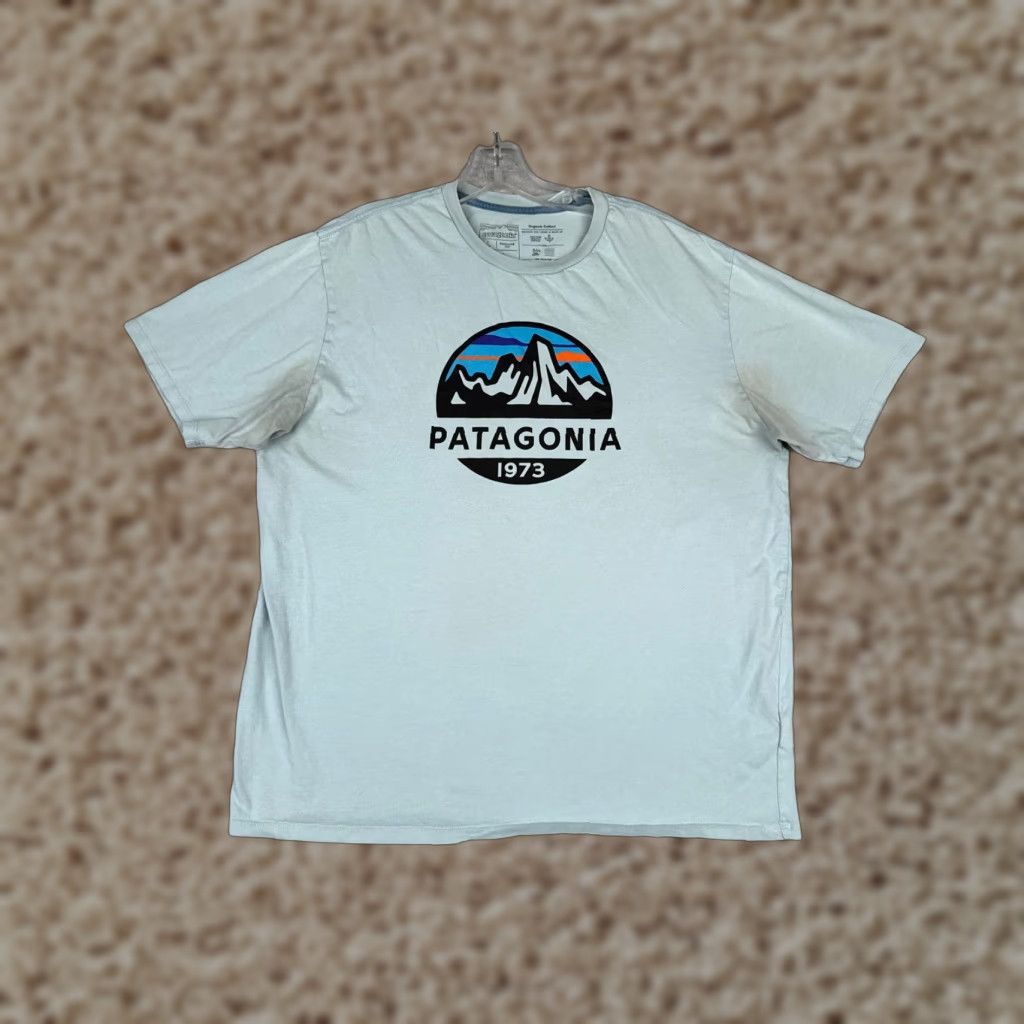 Patagonia Patagonia Shirt Men L Blue Crew Neck Short Sleeve 100% Cotton Logo USA Outdoor All Seasons Slim Regular Active Size US L / EU 52-54 / 3 - 1 Thumbnail