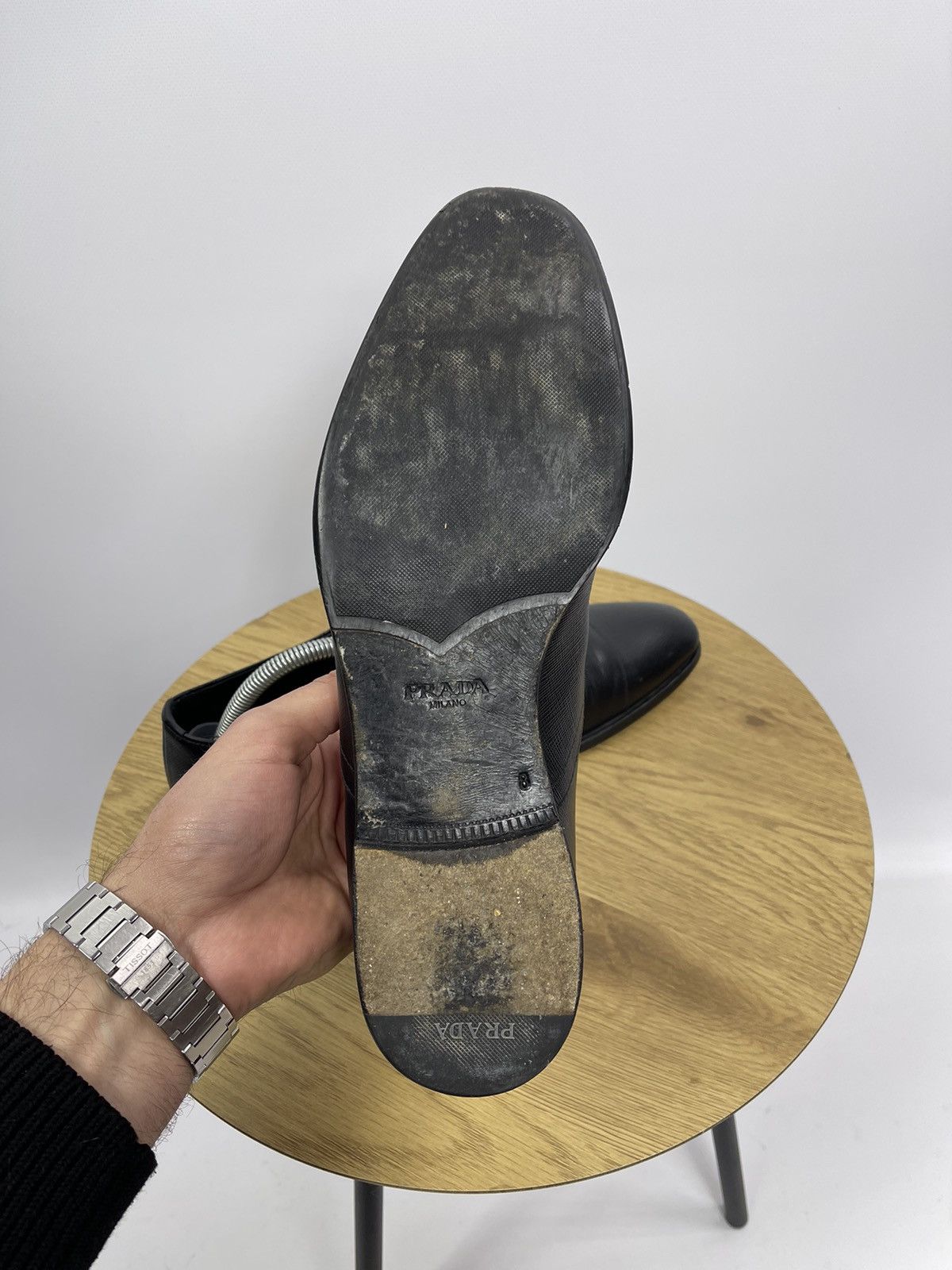 Prada Prada Men's 2EC031 Saffiano Leather Business Shoes Size 8 US Size US 8 / EU 41 - 7 Thumbnail