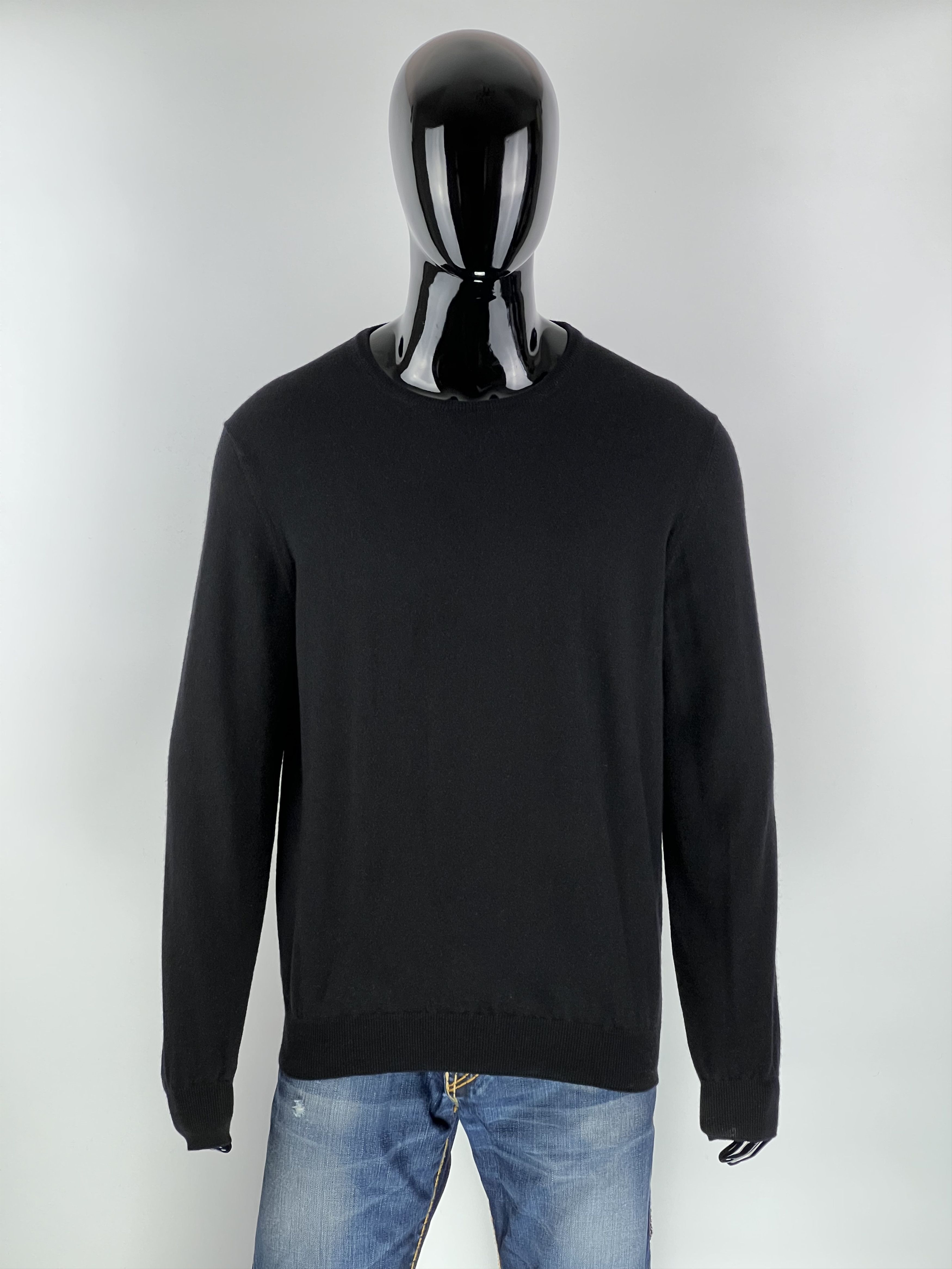 Gran Sasso Gran Sasso Men's Black 100% Wool Crew Sweater Size XL Size US XL / EU 56 / 4 - 1 Thumbnail