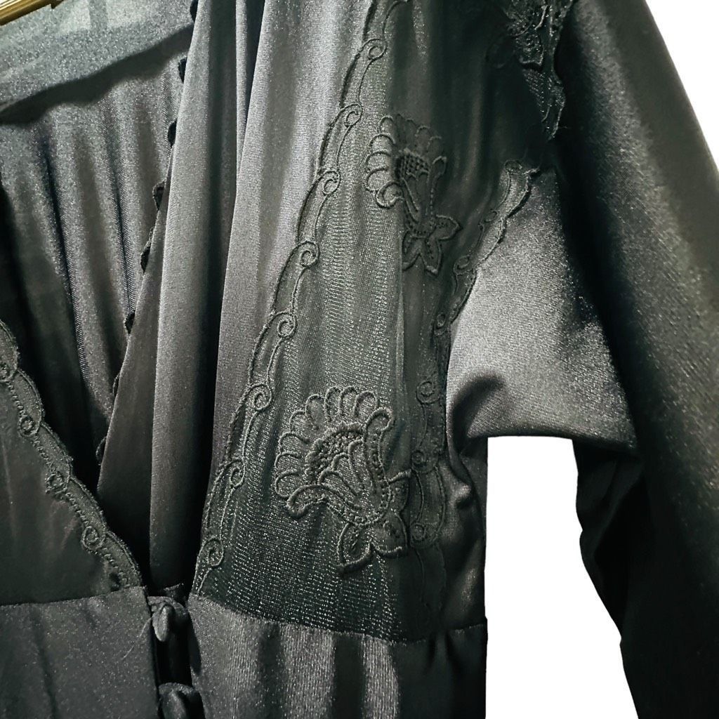 Vintage LILY OF FRANCE Rosa Puleo-Szüle Vintage Black Lace Wrap Nigh Size S / US 4 / IT 40 - 6 Thumbnail