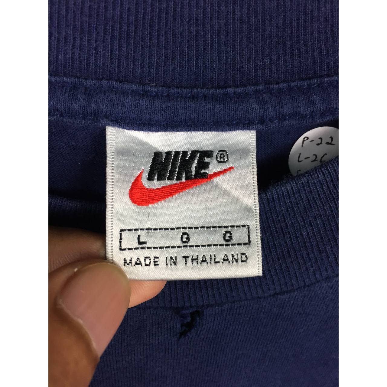 Nike × Vintage Vtg 90s Nike Swoosh Embroidered Logo Longsleeve Tee Size US L / EU 52-54 / 3 - 10 Thumbnail