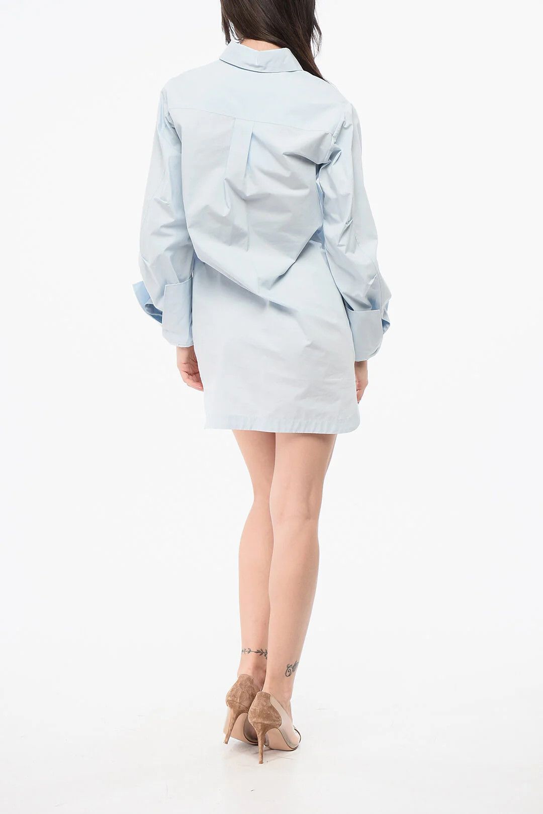 The Attico og1mm0426 Cotton Poplin Shirt Dress in Blue Size M / US 6-8 / IT 42-44 - 2 Thumbnail