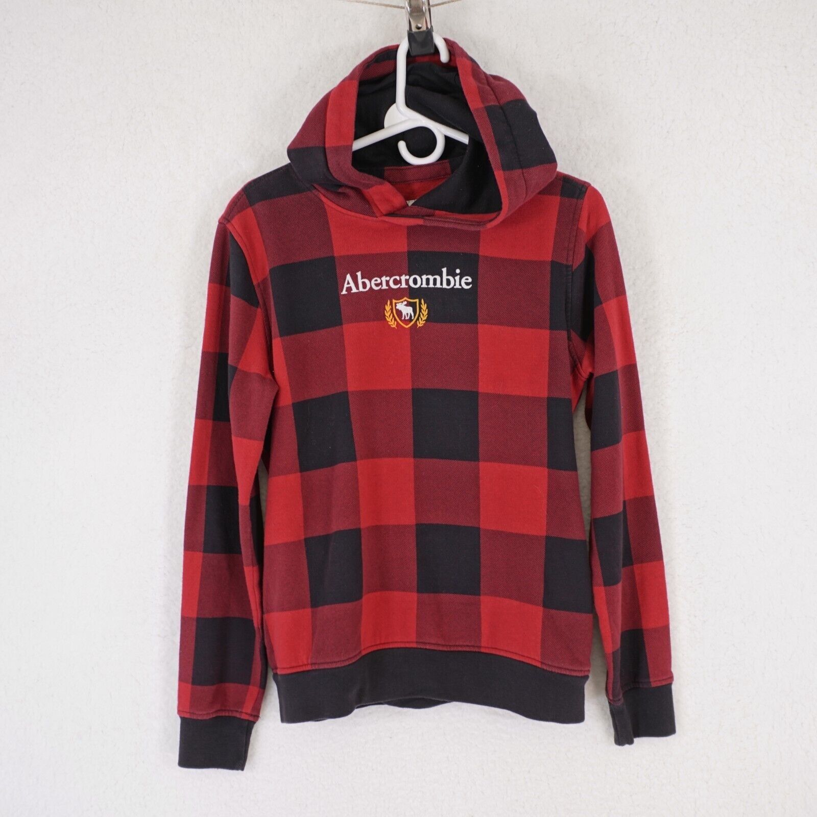 Abercrombie & Fitch Abercrombie Kids 15/16 Hooded Sweater Red Black Plaid Size XS / US 0-2 / IT 36-38 - 1 Thumbnail