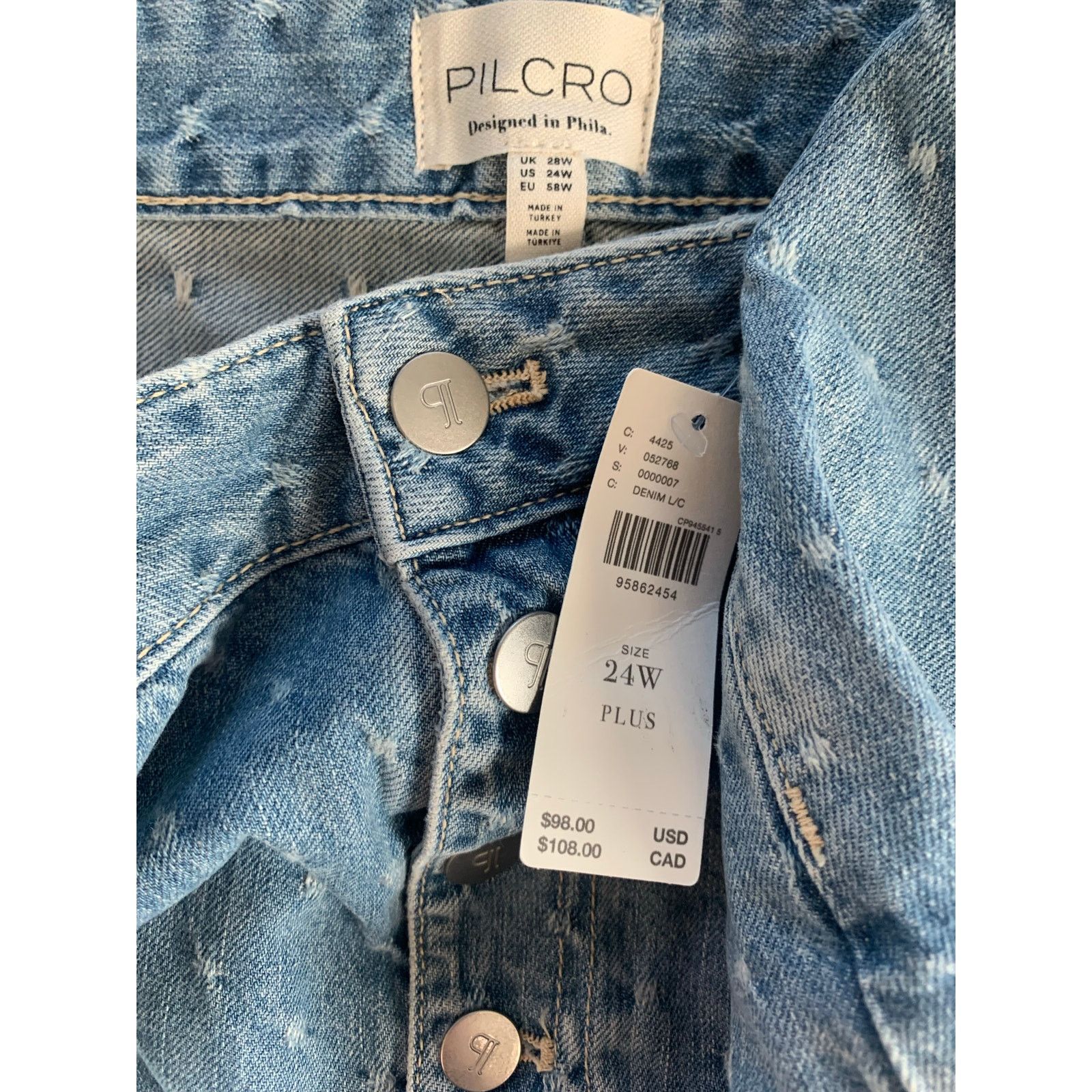 Anthropologie NWT Anthropologie Pilcro Jacquard Denim Mini Skirt Size 42" / US 20 - 8 Thumbnail
