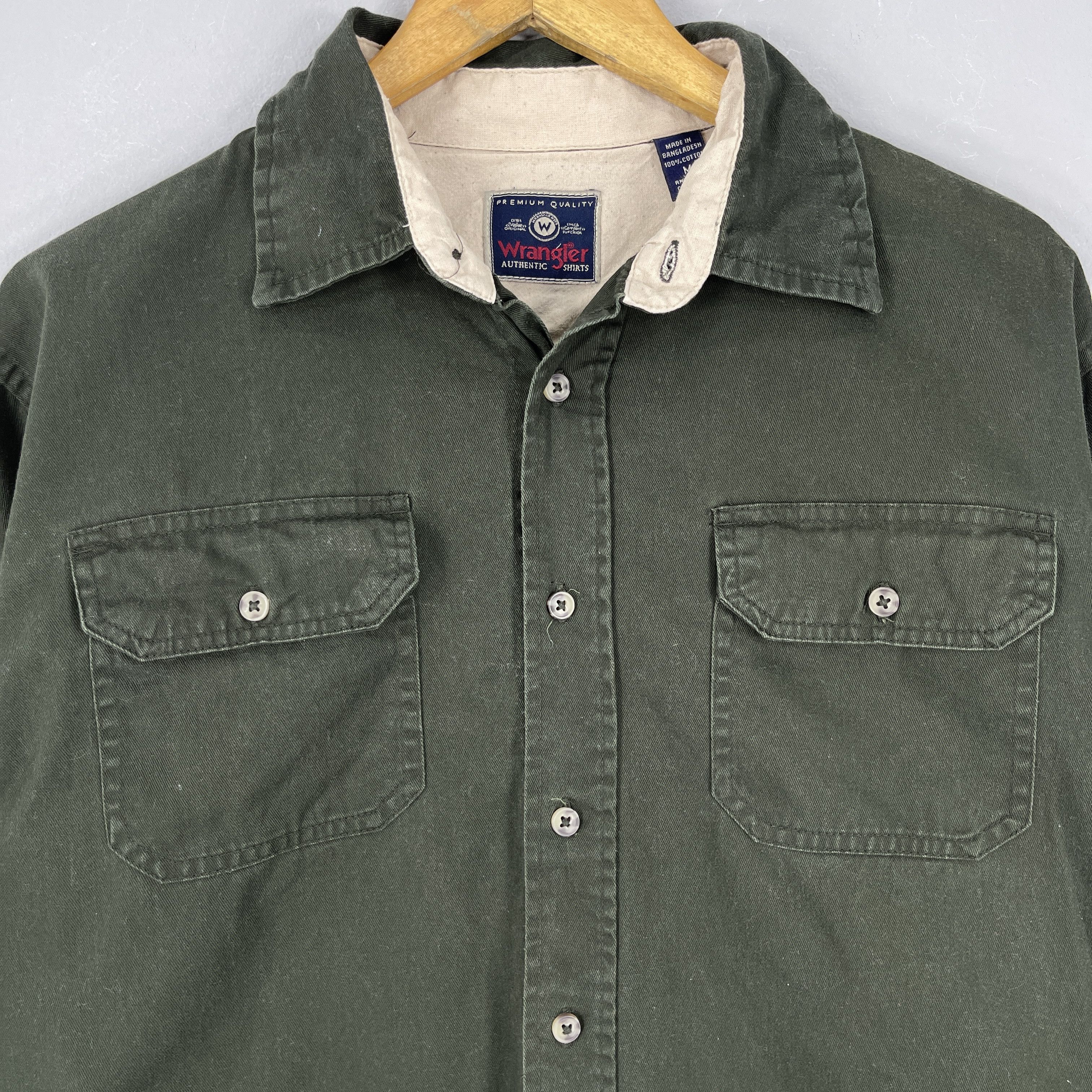 Wrangler Vintage Wrangler Authentic Heavyweight Cotton Work Shirt Size US M / EU 48-50 / 2 - 2 Thumbnail