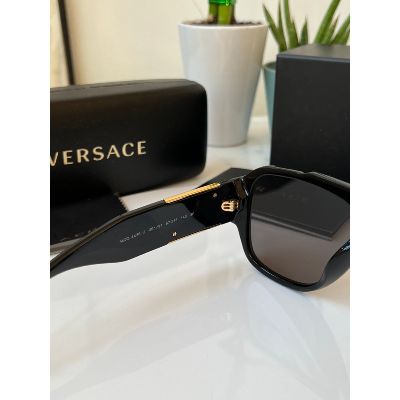 Versace NEW Versace VE4436U Polarized Black Aviator Sunglasses Size ONE SIZE - 11 Thumbnail
