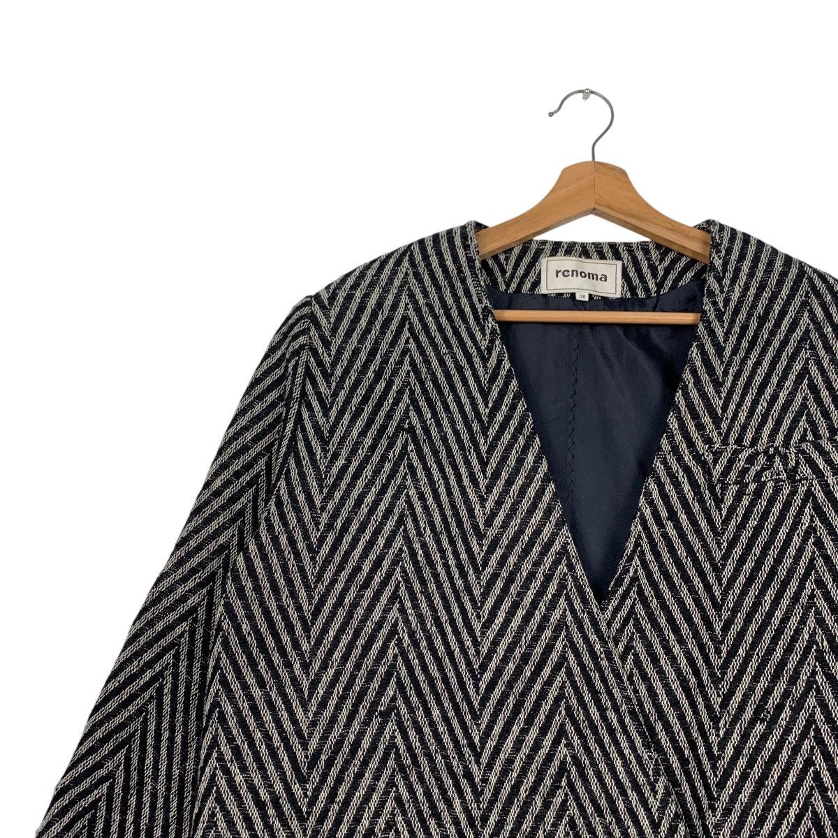 Renoma Vintage 90s RENOMA Herringbone Long Coat Oversized 2455-C110 Size US M / EU 48-50 / 2 - 6 Thumbnail