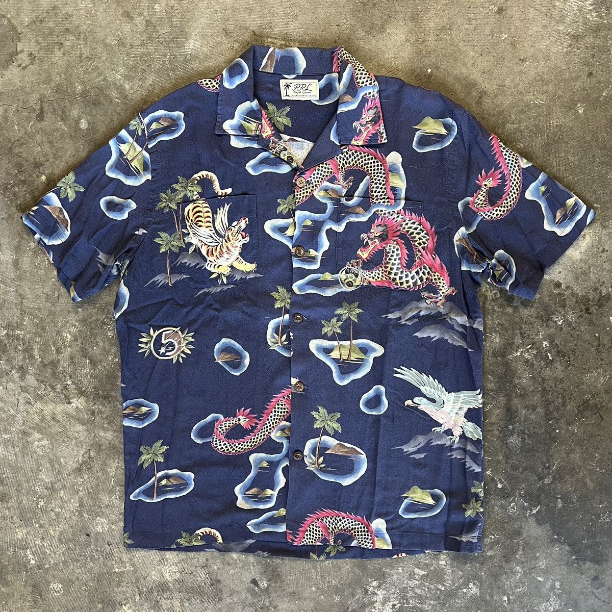Ralph Lauren RRL Japan Tiger Dragon Print Hawaiian Shirt | Grailed