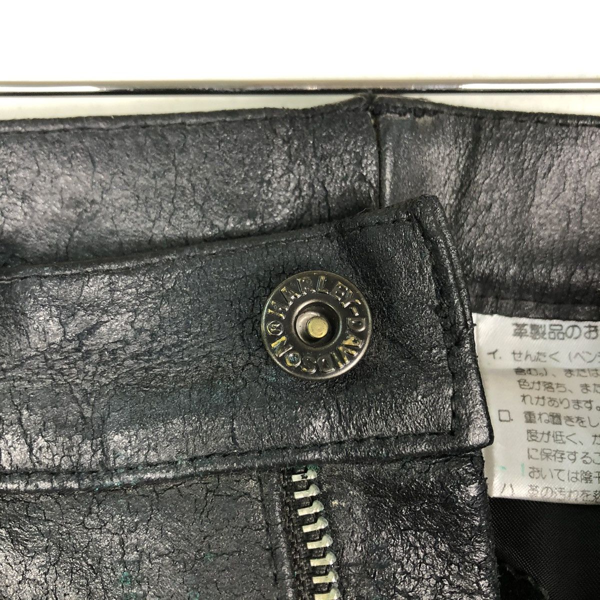 Harley Davidson 🔥VINTAGE LEATHER BIKER PANTS HARLEY DAVIDSON USA RACER Size US 28 / EU 44 - 13 Thumbnail