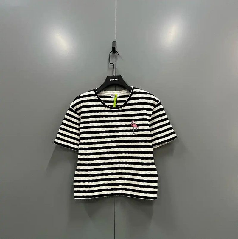 Valentino Valentino Striped Short Sleeve Crop T-Shirt 0089 Size M / US 6-8 / IT 42-44 - 1 Thumbnail