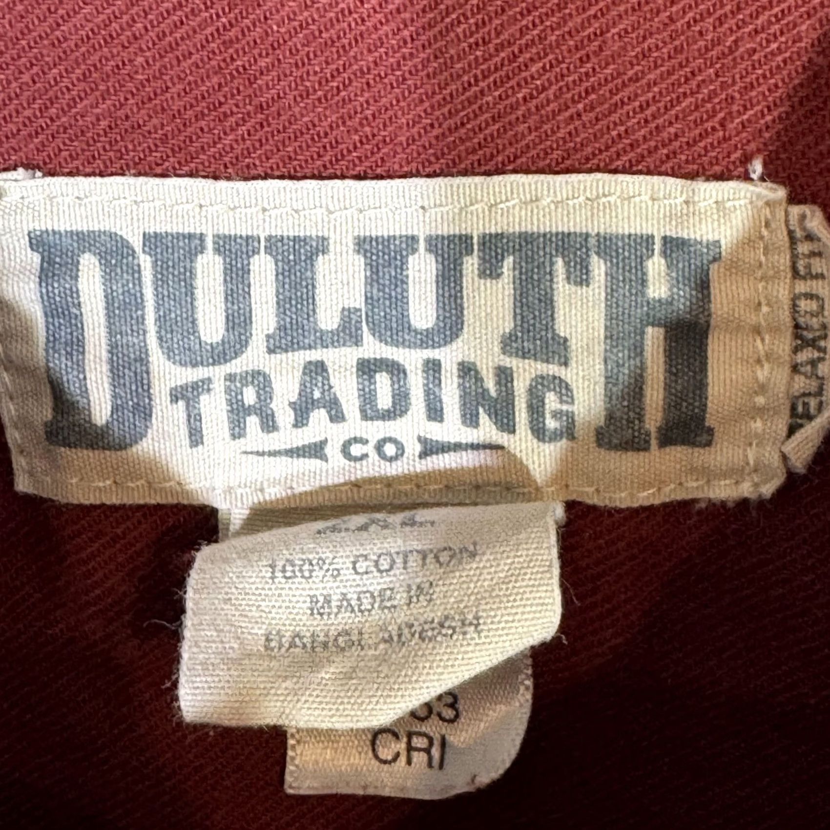 CO Duluth Trading Company Shirt Men 2XL Red 100% Cotton Long Sleeve Workwear Shirt Size US XXL / EU 58 / 5 - 7 Thumbnail